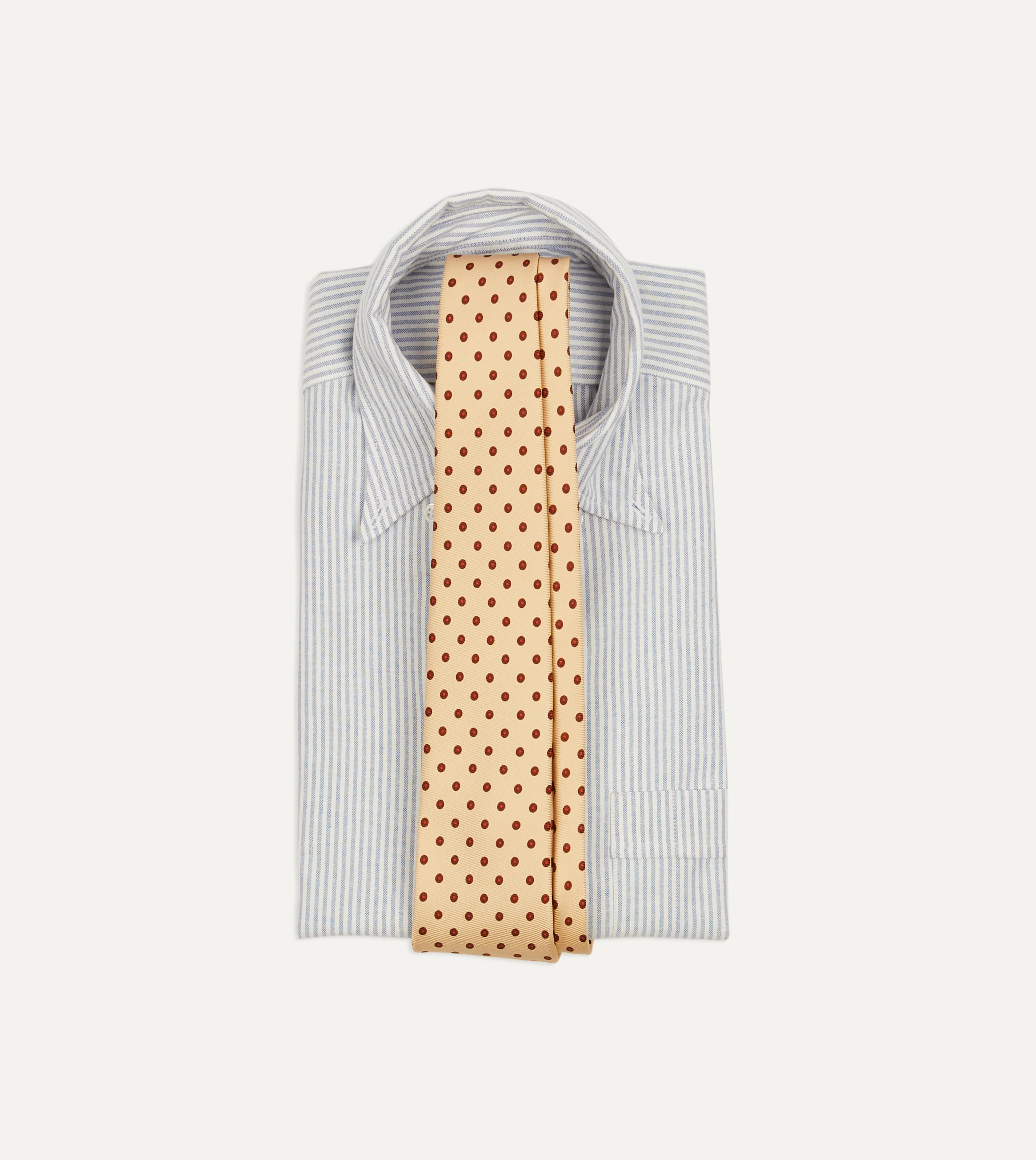Gold Circular Dot Silk Self Tipped Tie - Image 2