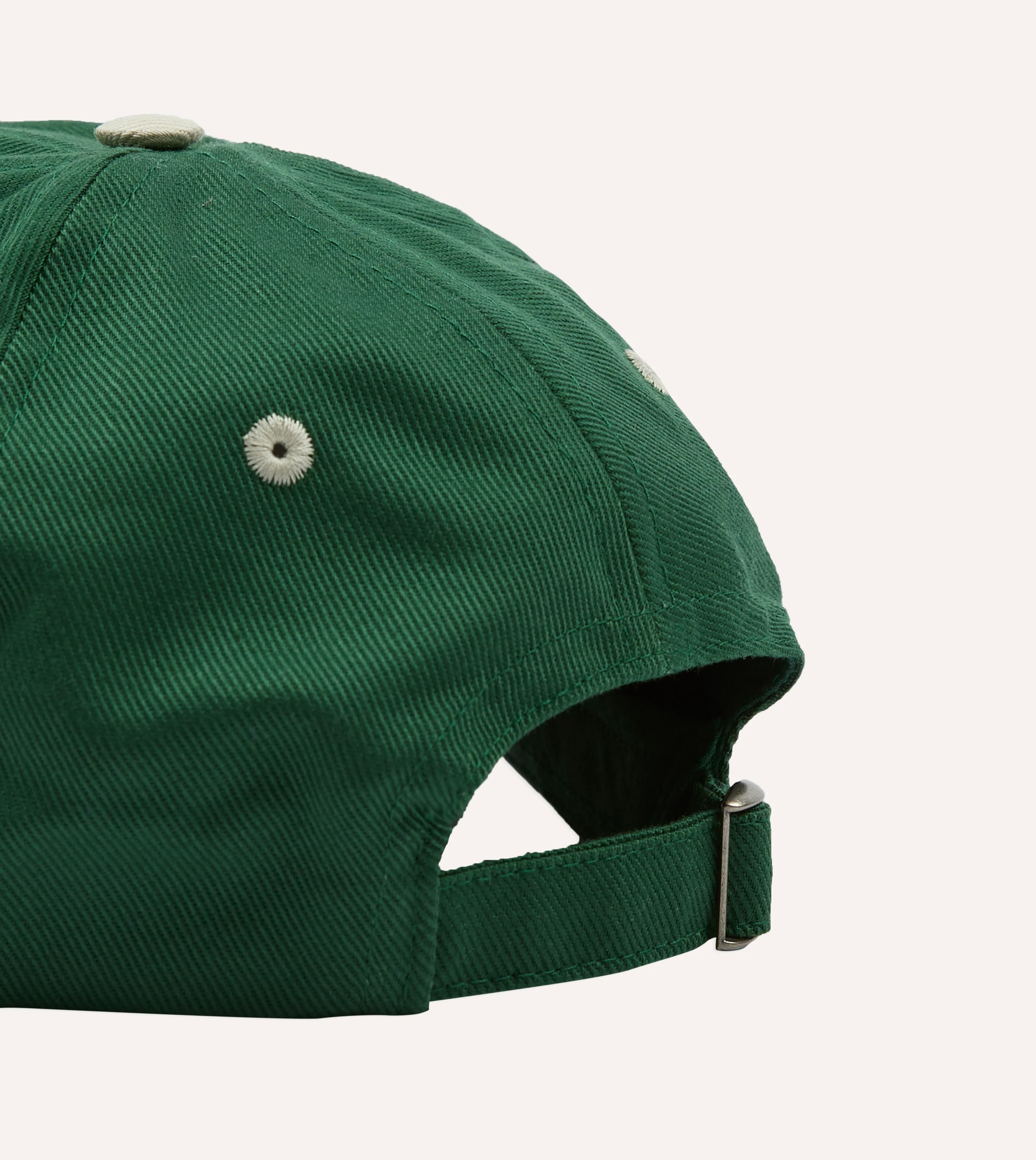 Green and Ecru 'Charivari' Cotton Twill Baseball Cap - Image 2