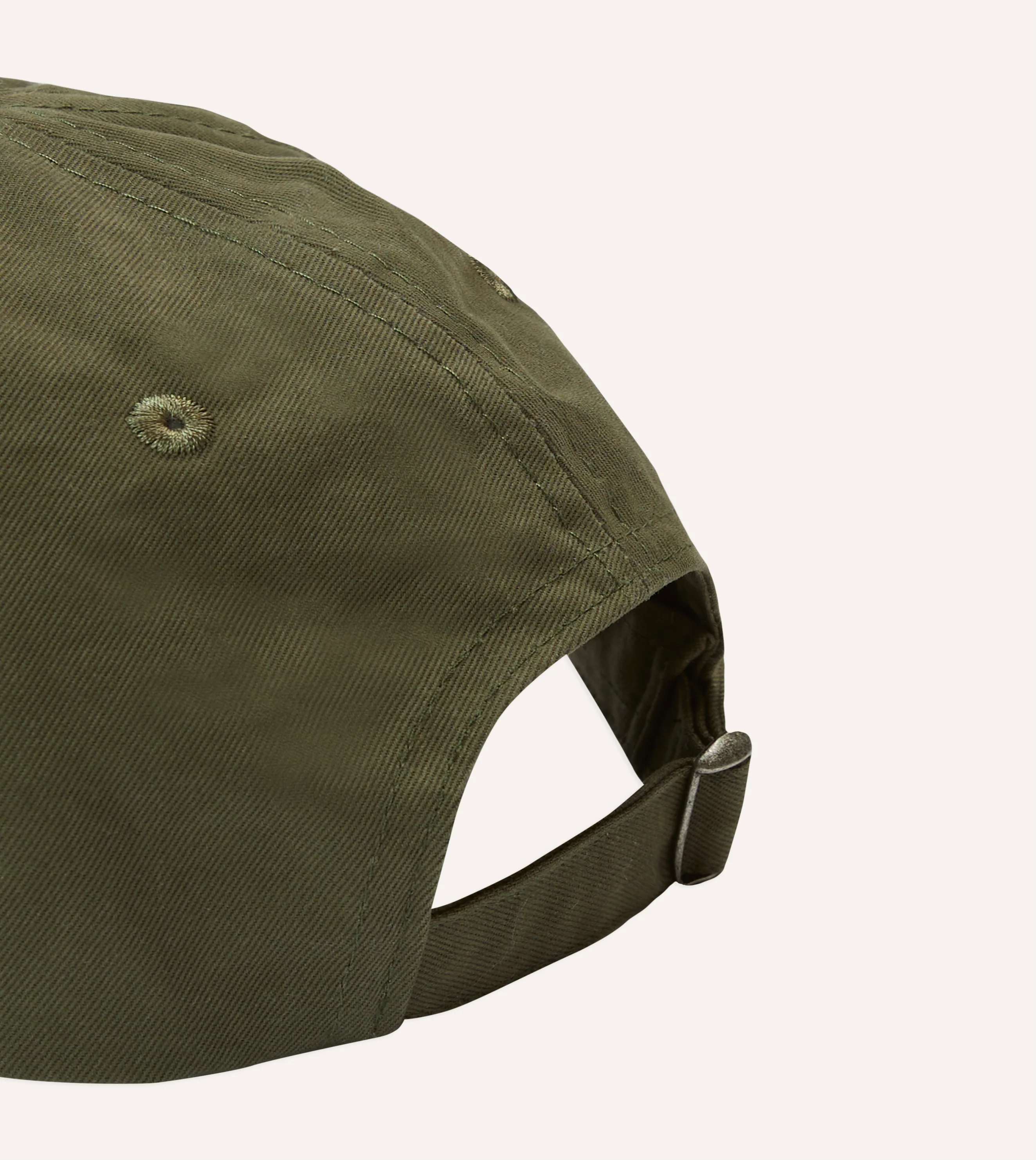 Green Chainstitch 'D' Cotton Twill Baseball Cap - Image 2