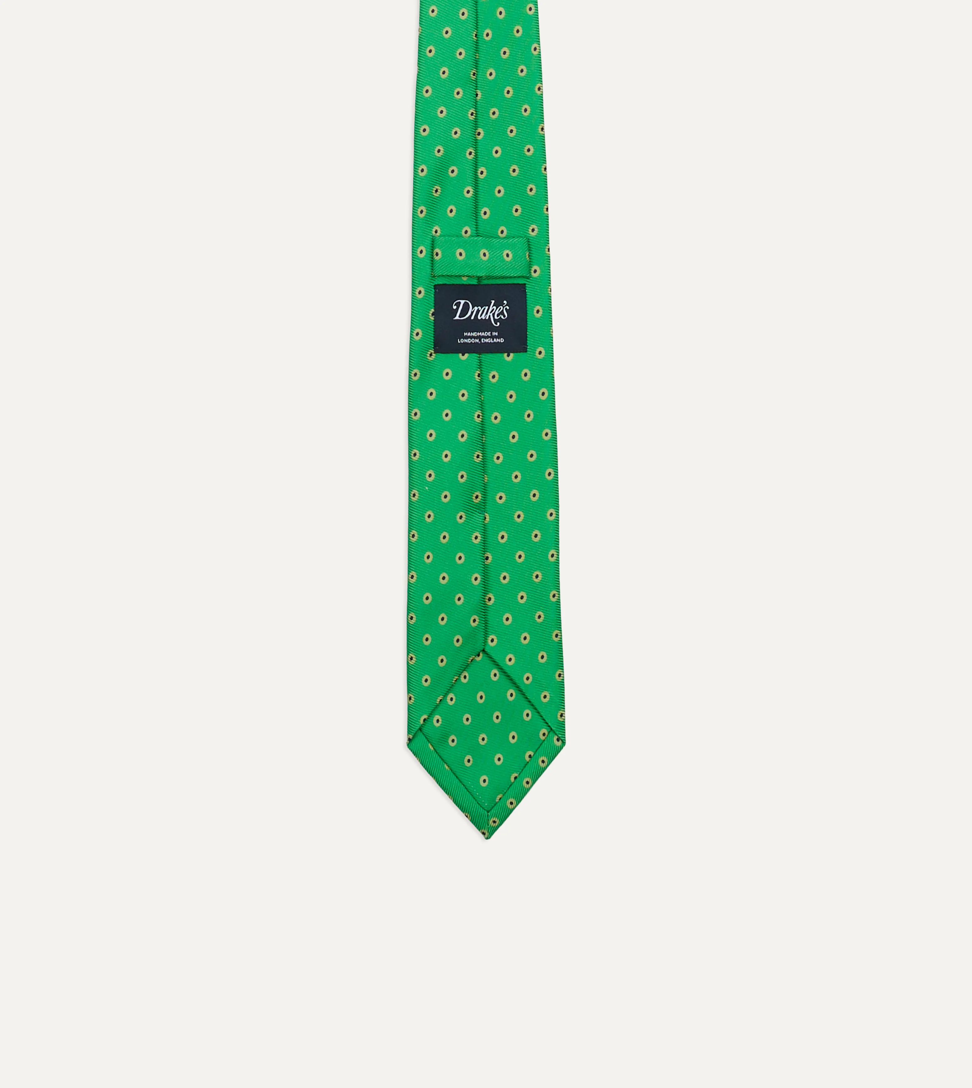 Green Circular Dot Silk Self Tipped Tie - Image 3