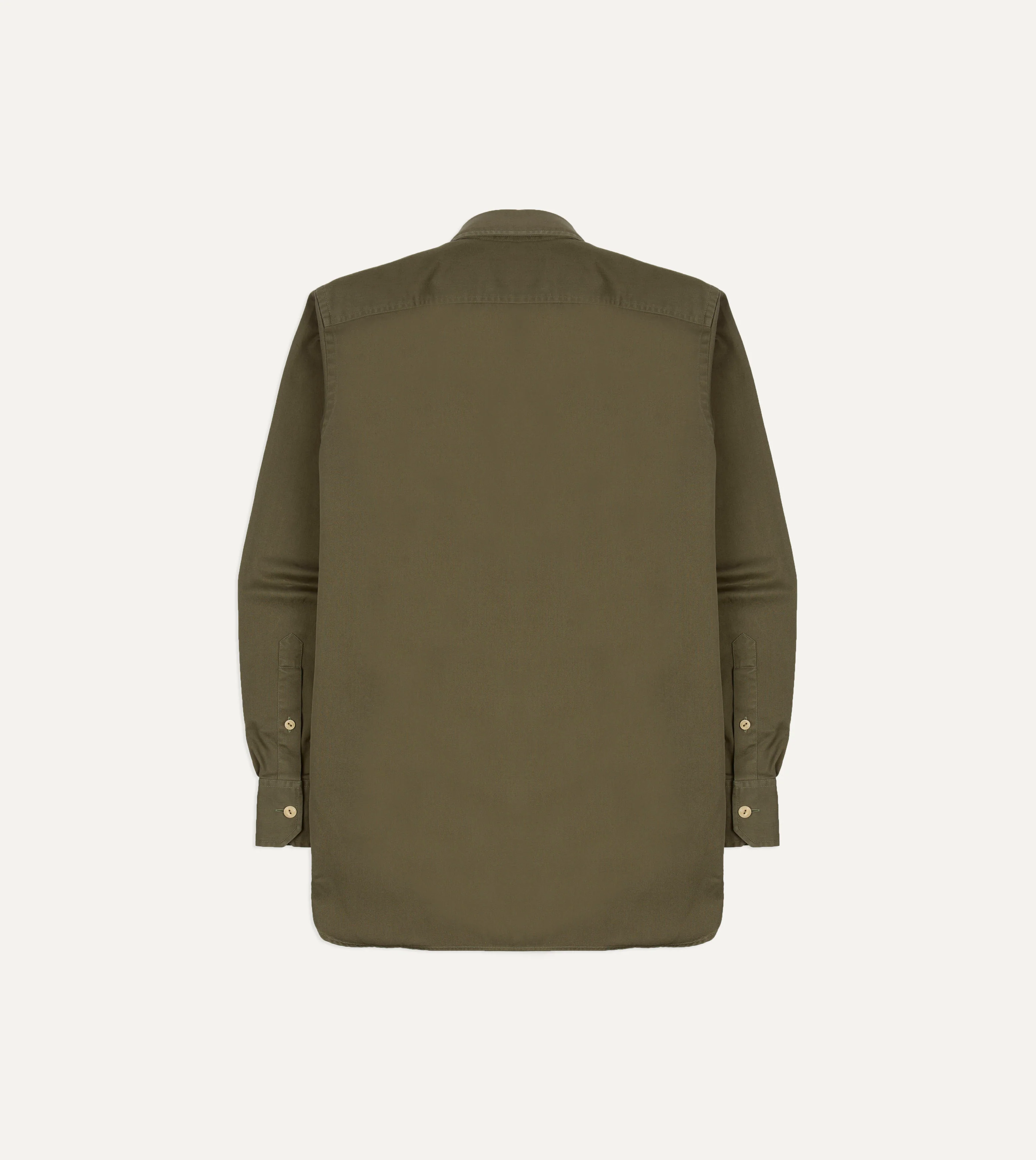 Green Cotton Long Point Collar Work Shirt - Image 6