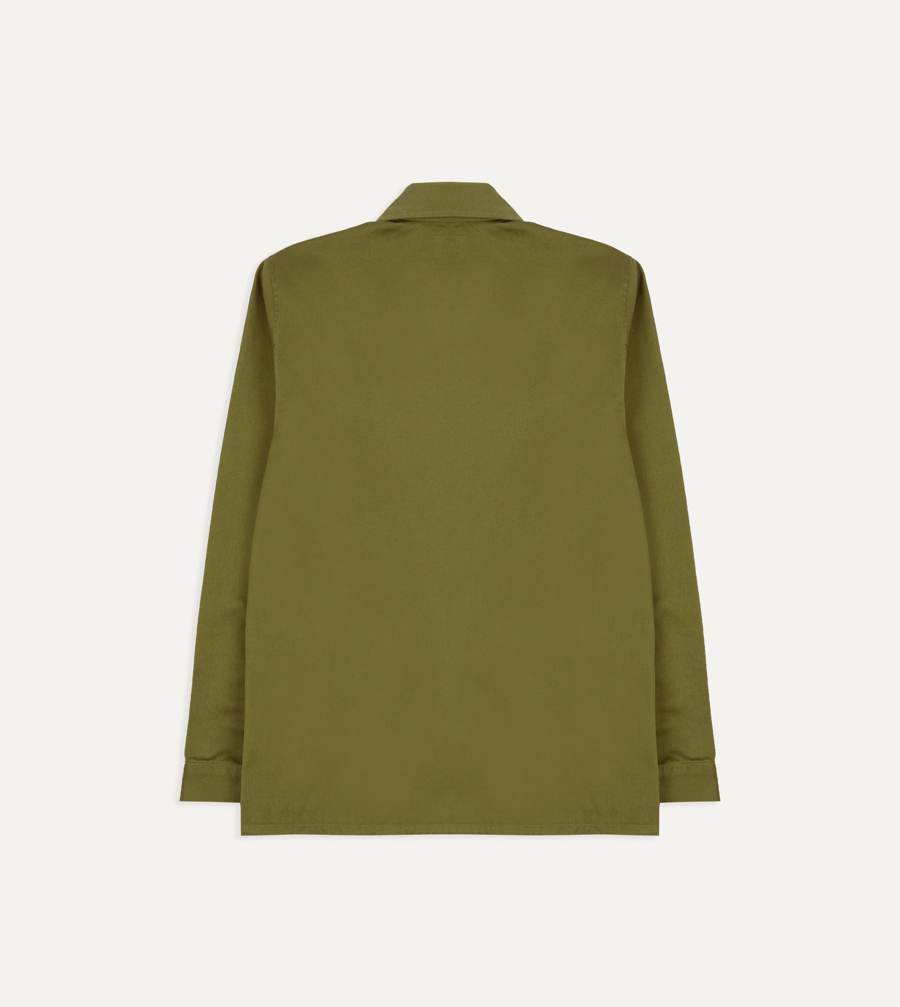 Green Cotton Twill Three-Pocket Overshirt - Image 7