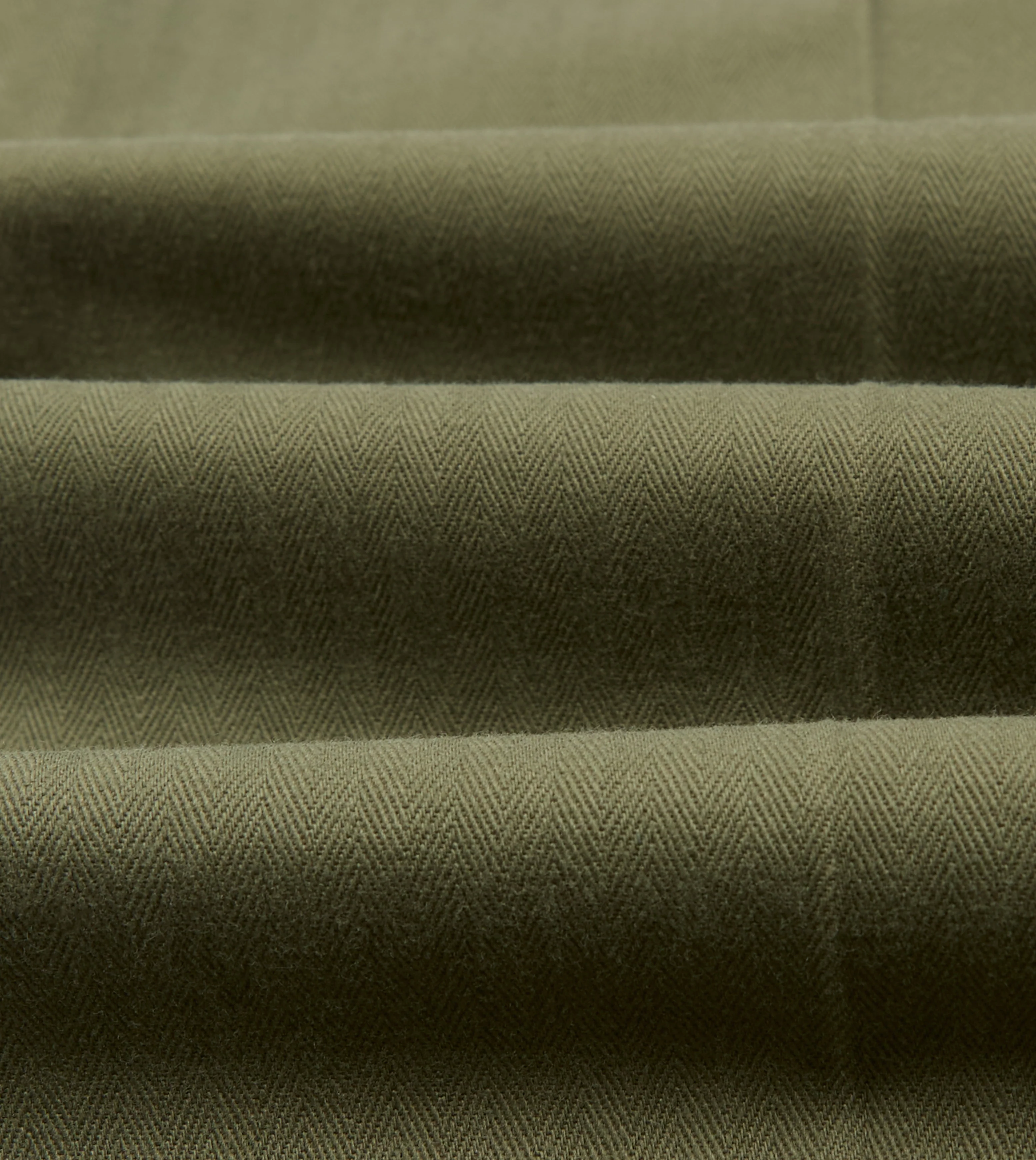 Green Herringbone Cotton Wide Leg Flat Front Chino - Image 3