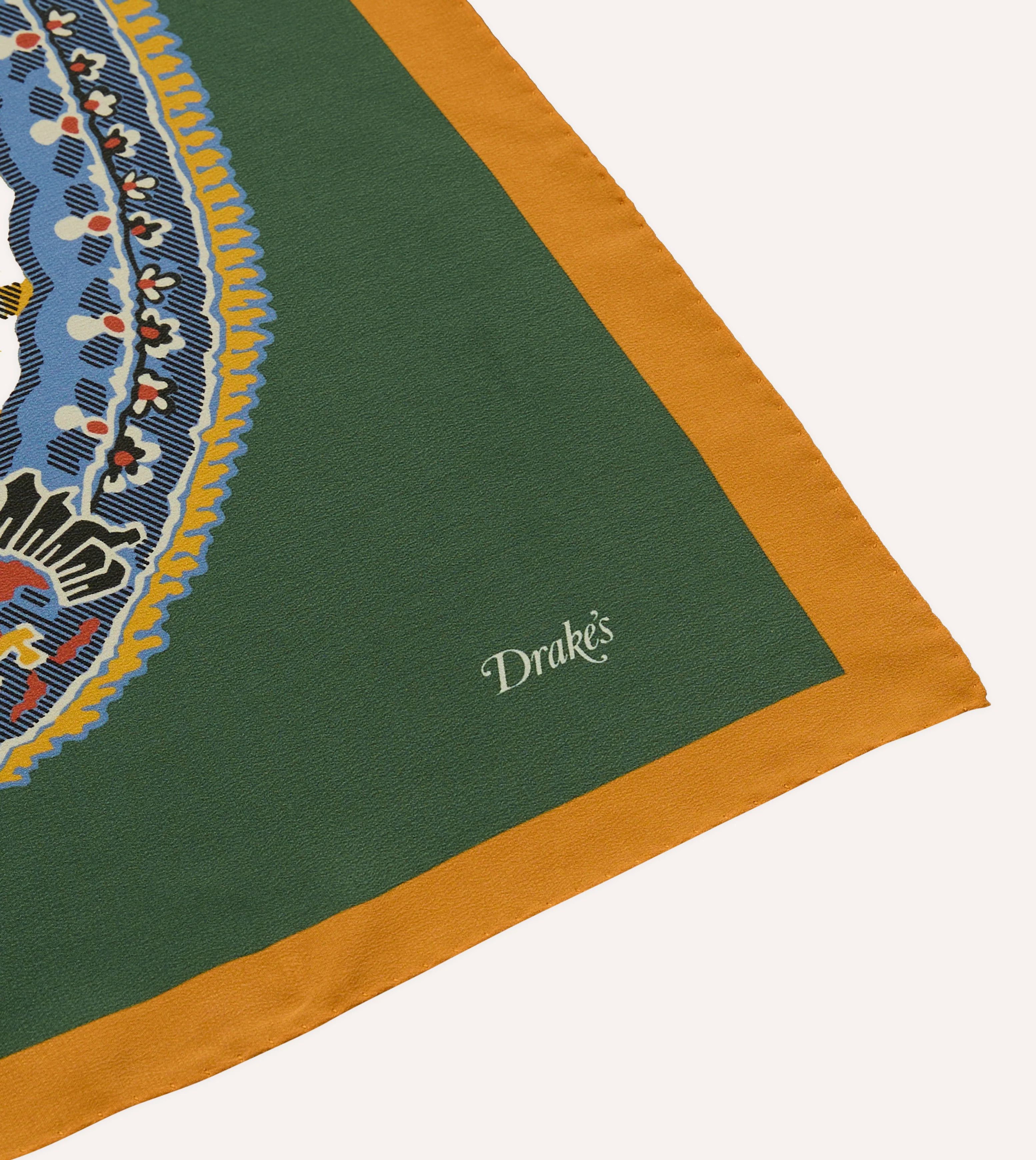 Green Jumbo Paisley Print Silk Bandana - Image 5