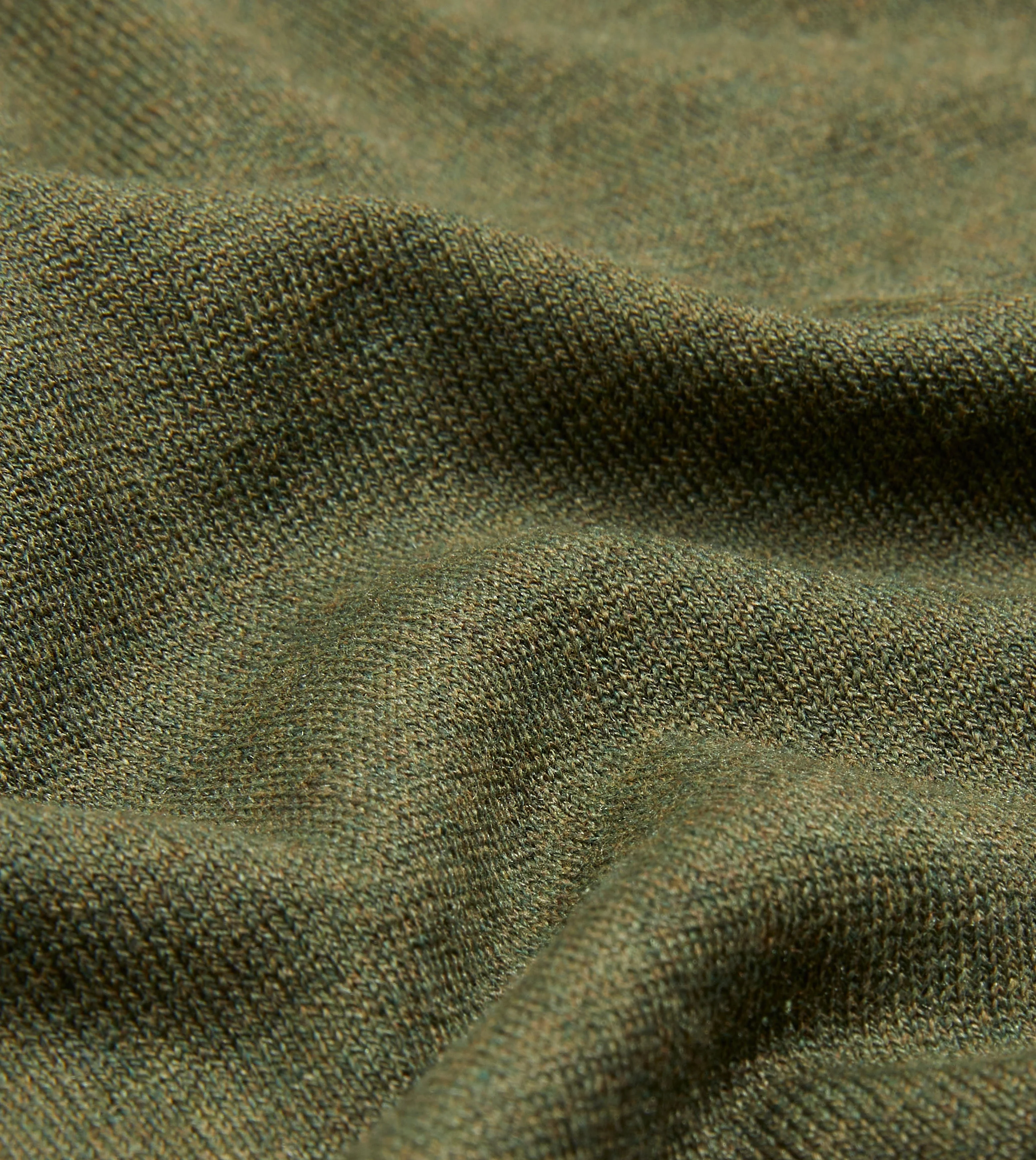 Green Knitted Silk-Cotton Long-Sleeve Polo Shirt - Image 2