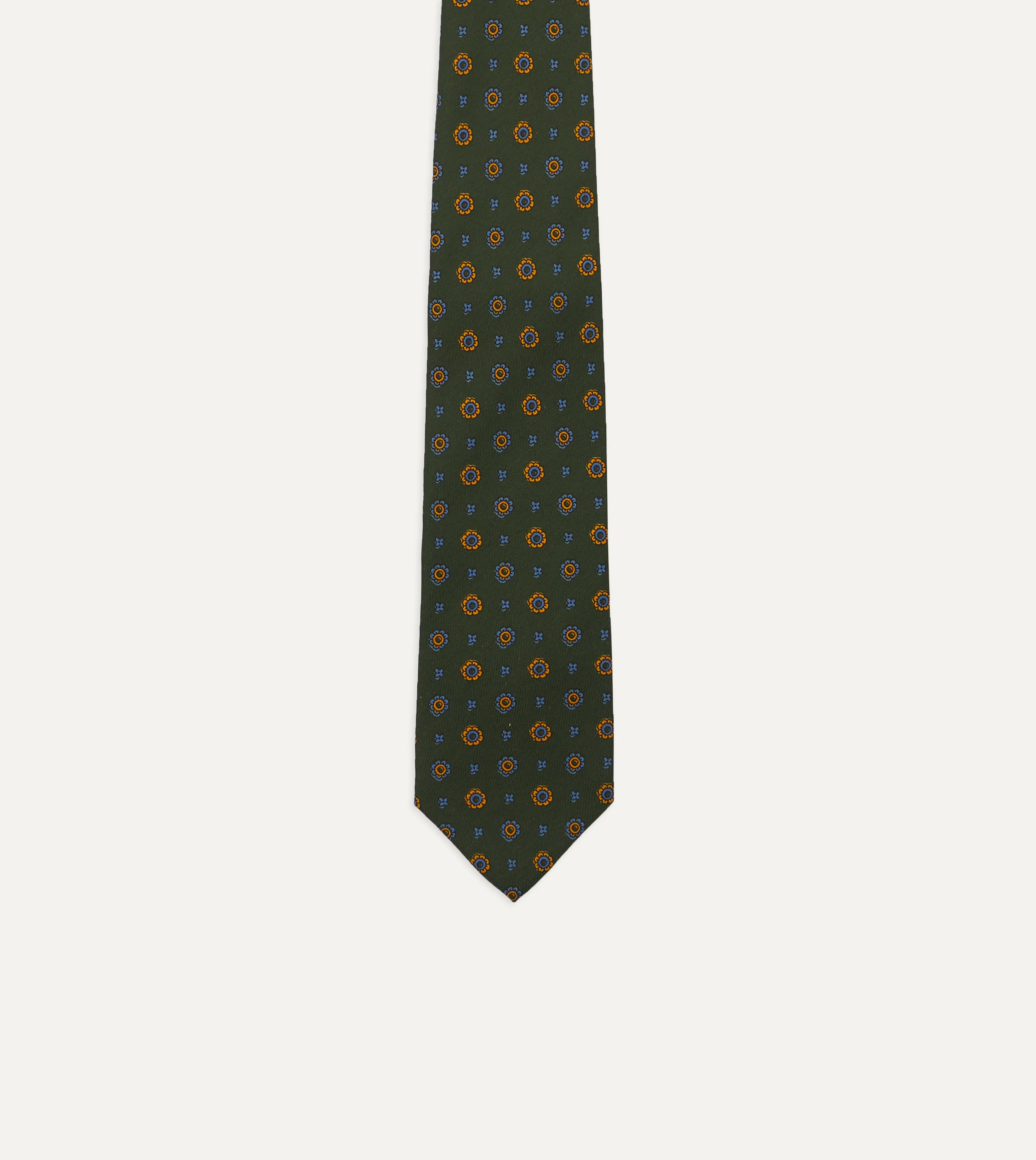 Green Medallion Print 36oz Madder Silk Self Tipped Tie - Image 4