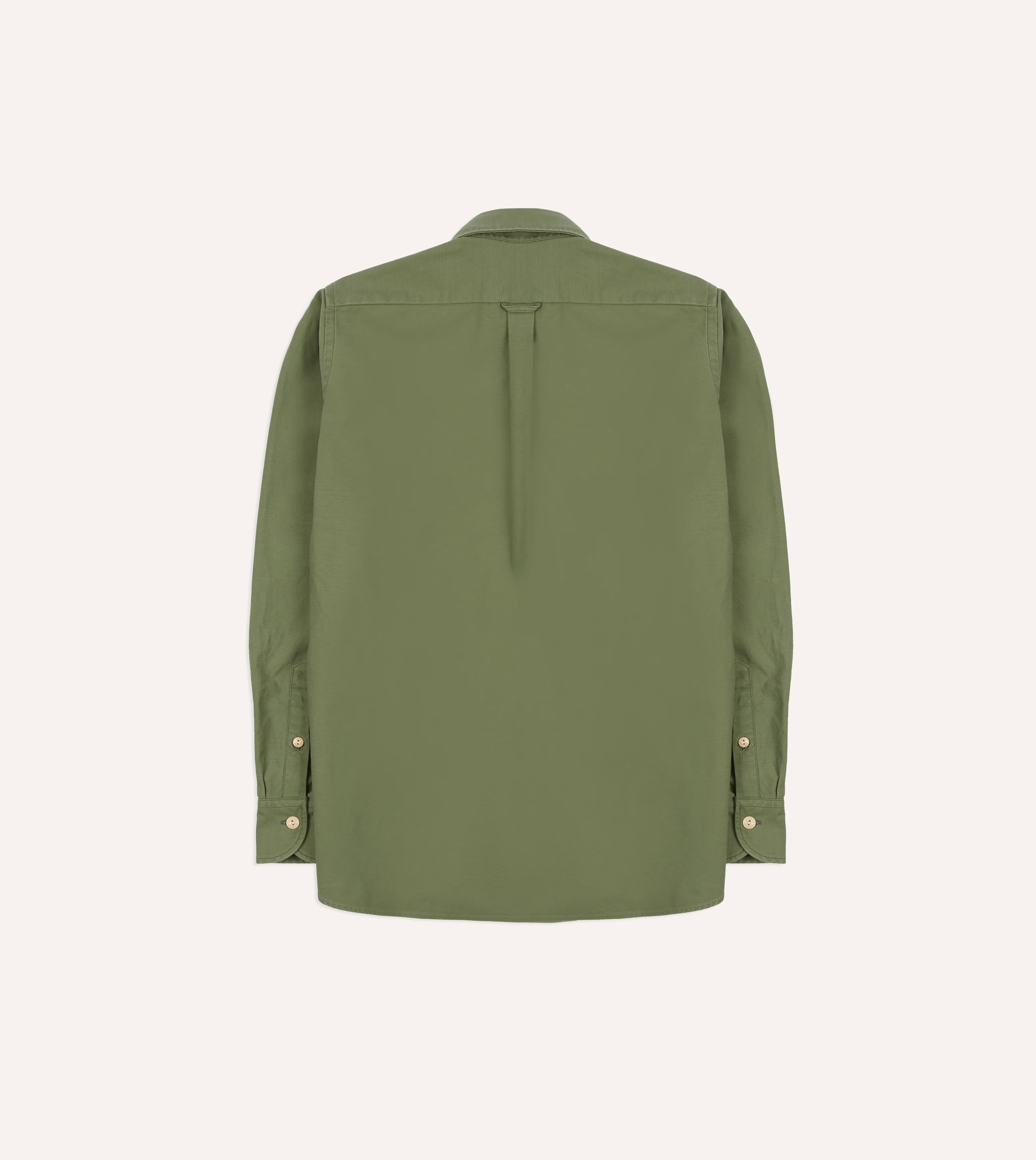 Green Satin Cotton Popover Work Shirt - Image 7