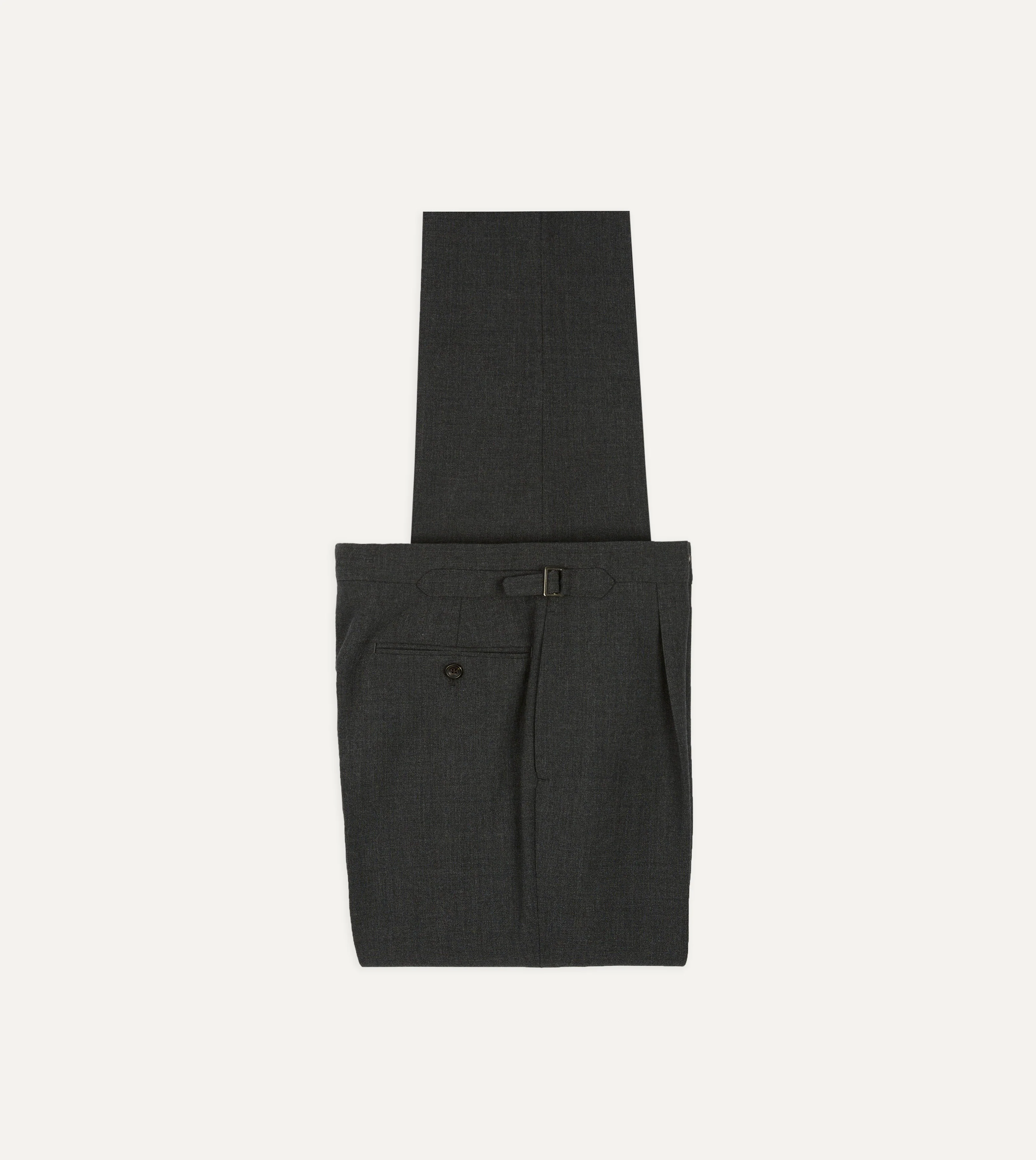 Grey Fresco® Wool Single Pleat Trouser