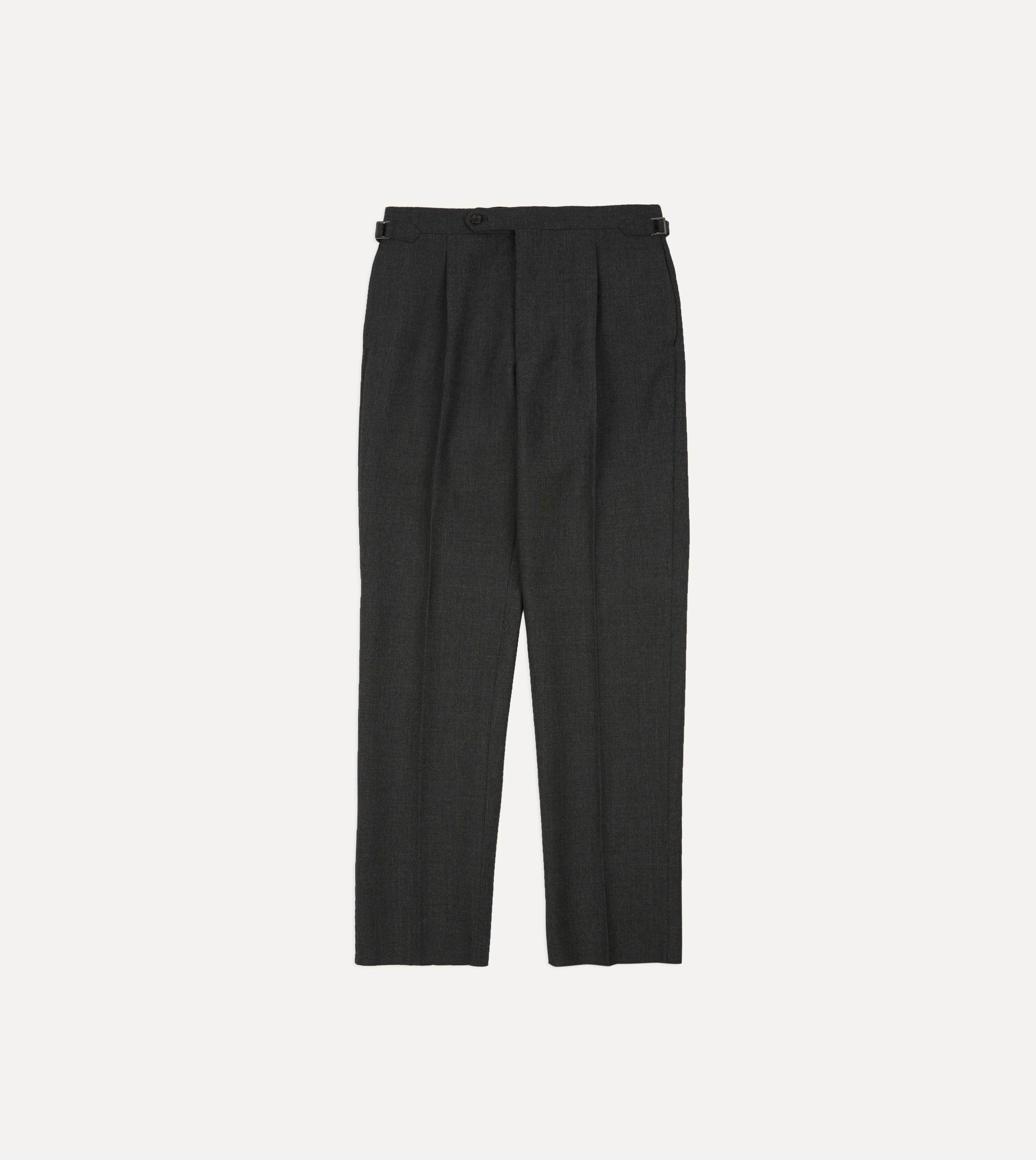 Grey Fresco® Wool Single Pleat Trouser - Image 3