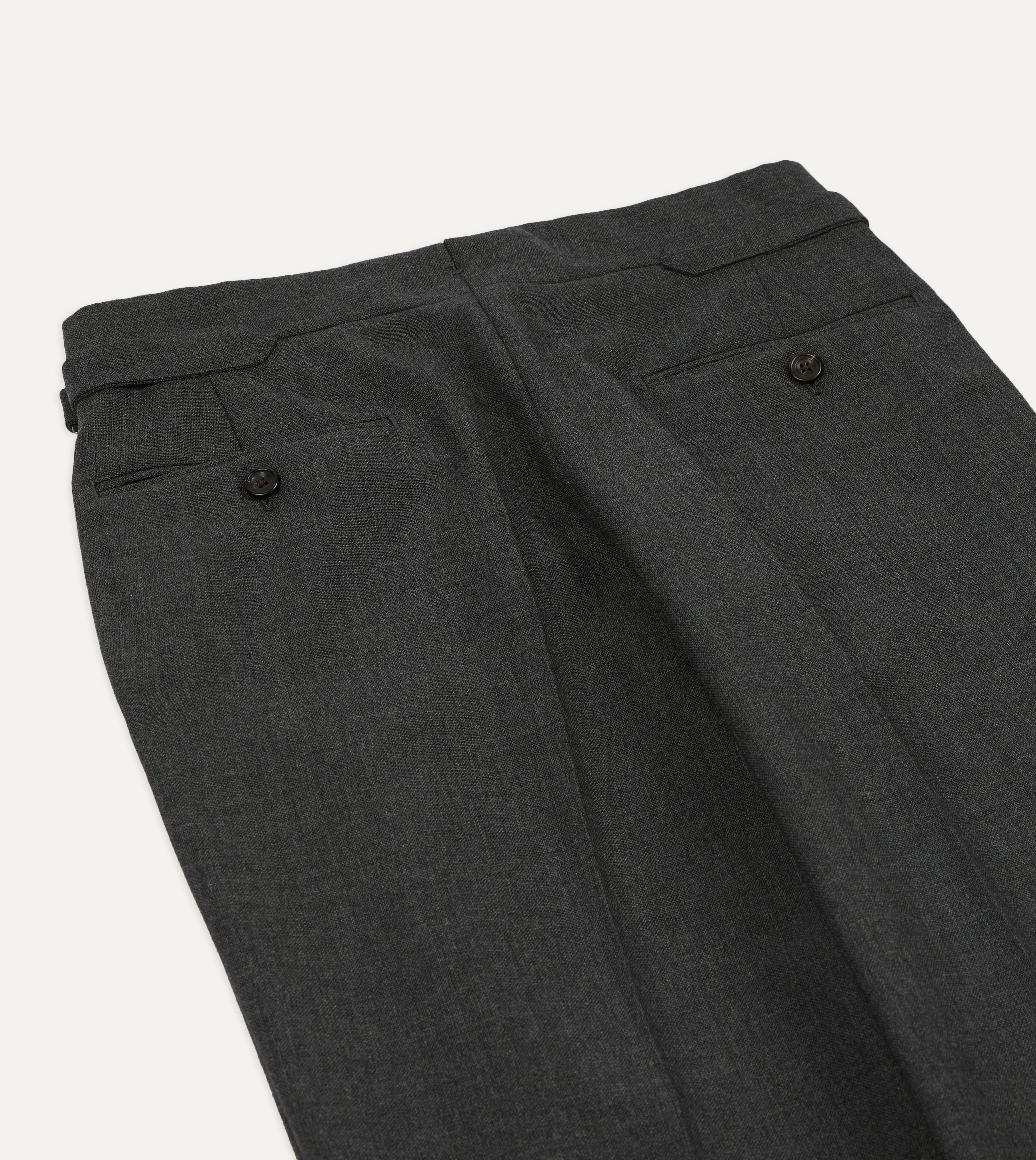 Grey Fresco® Wool Single Pleat Trouser - Image 5