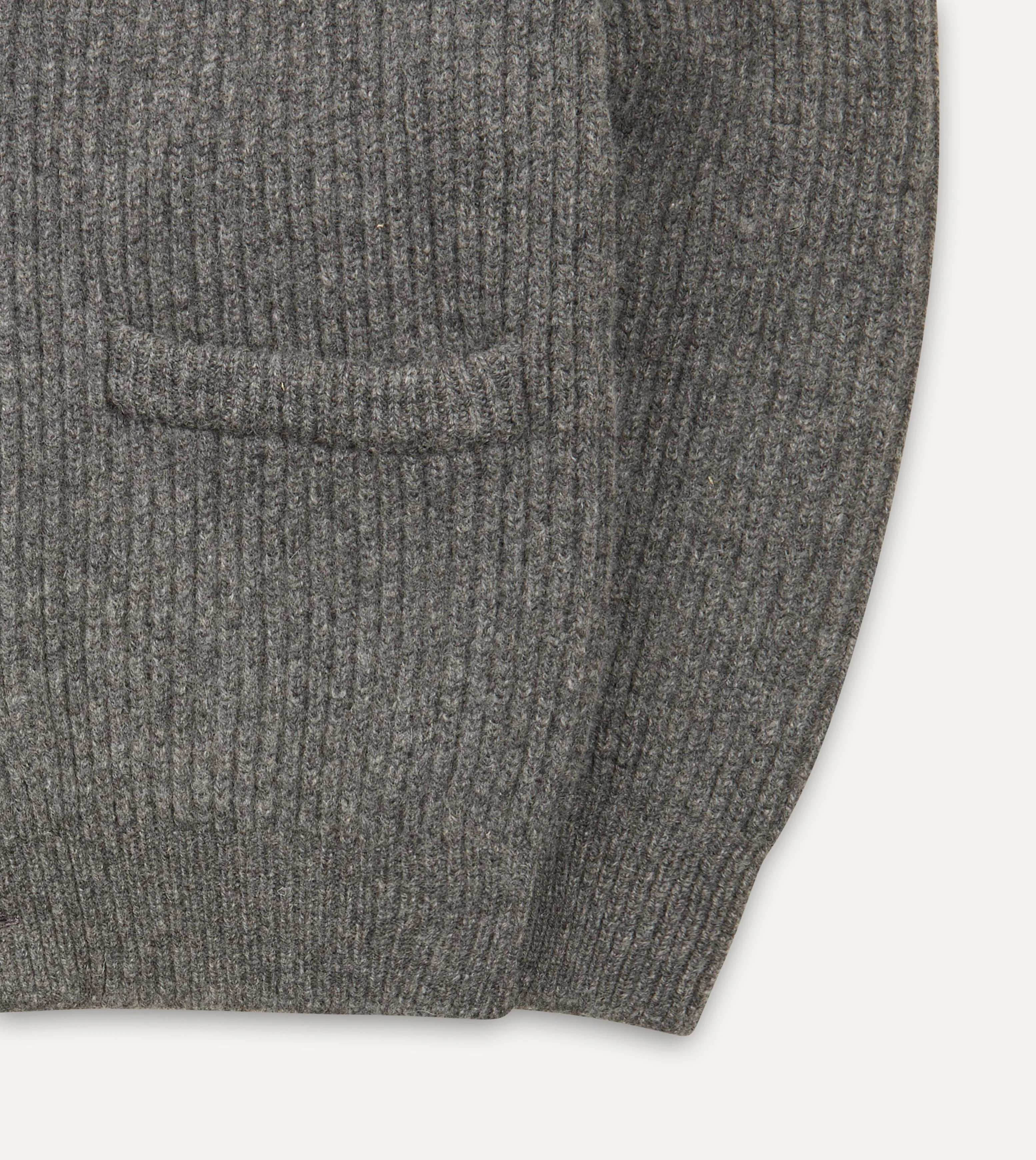Grey Lambswool Shawl Collar Cardigan - Image 5