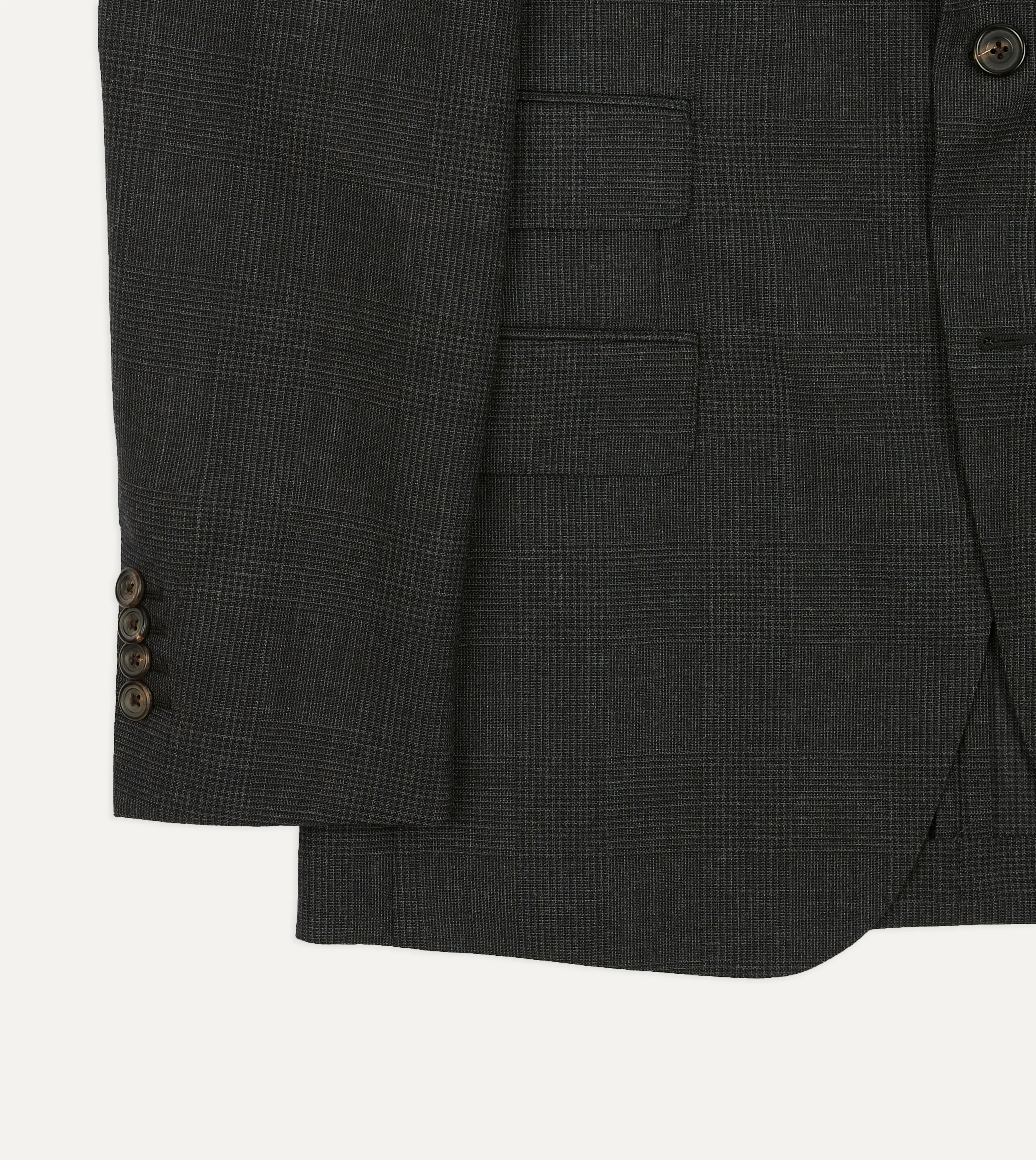 Grey Prince of Wales Check Fresco® Wool Tailored Jacket - Image 6