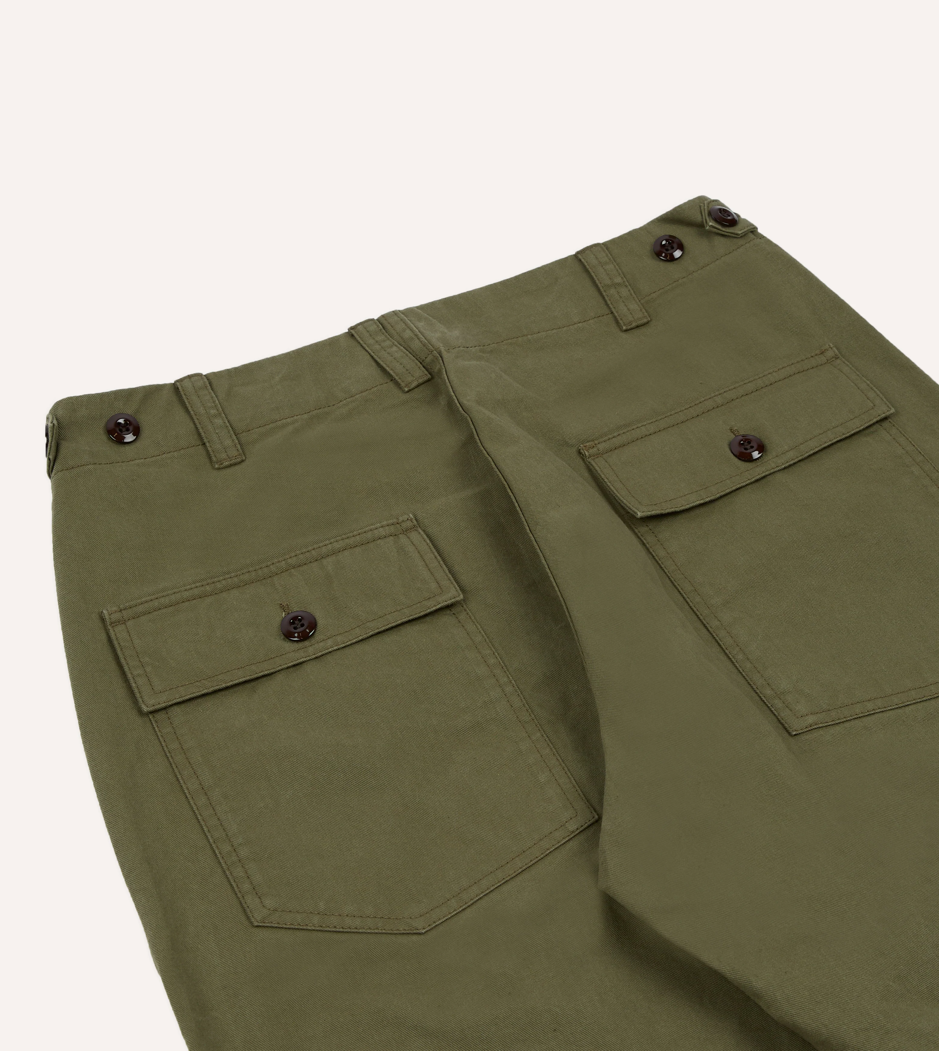 Khaki Cotton Twill Fatigue Trouser - Image 5