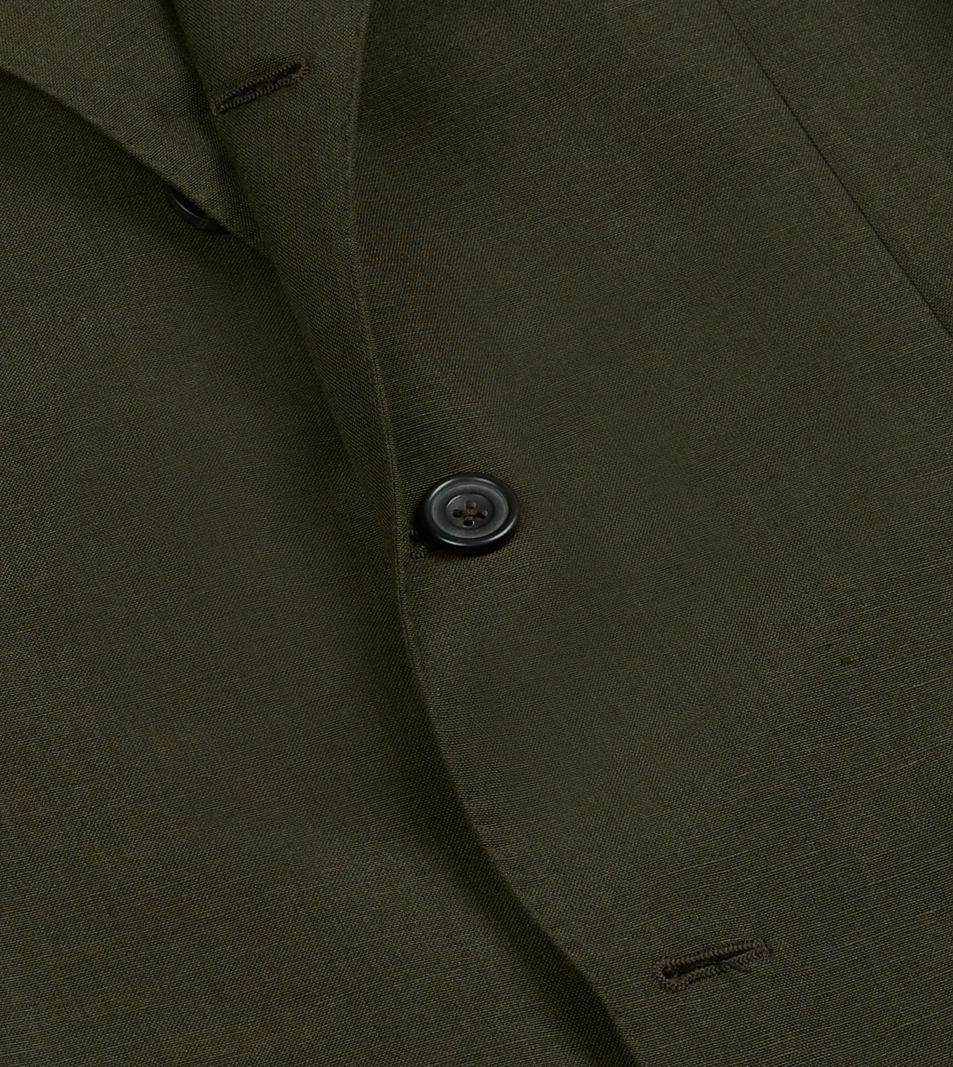 Khaki Green Linen-Wool Tailored Jacket - Image 5