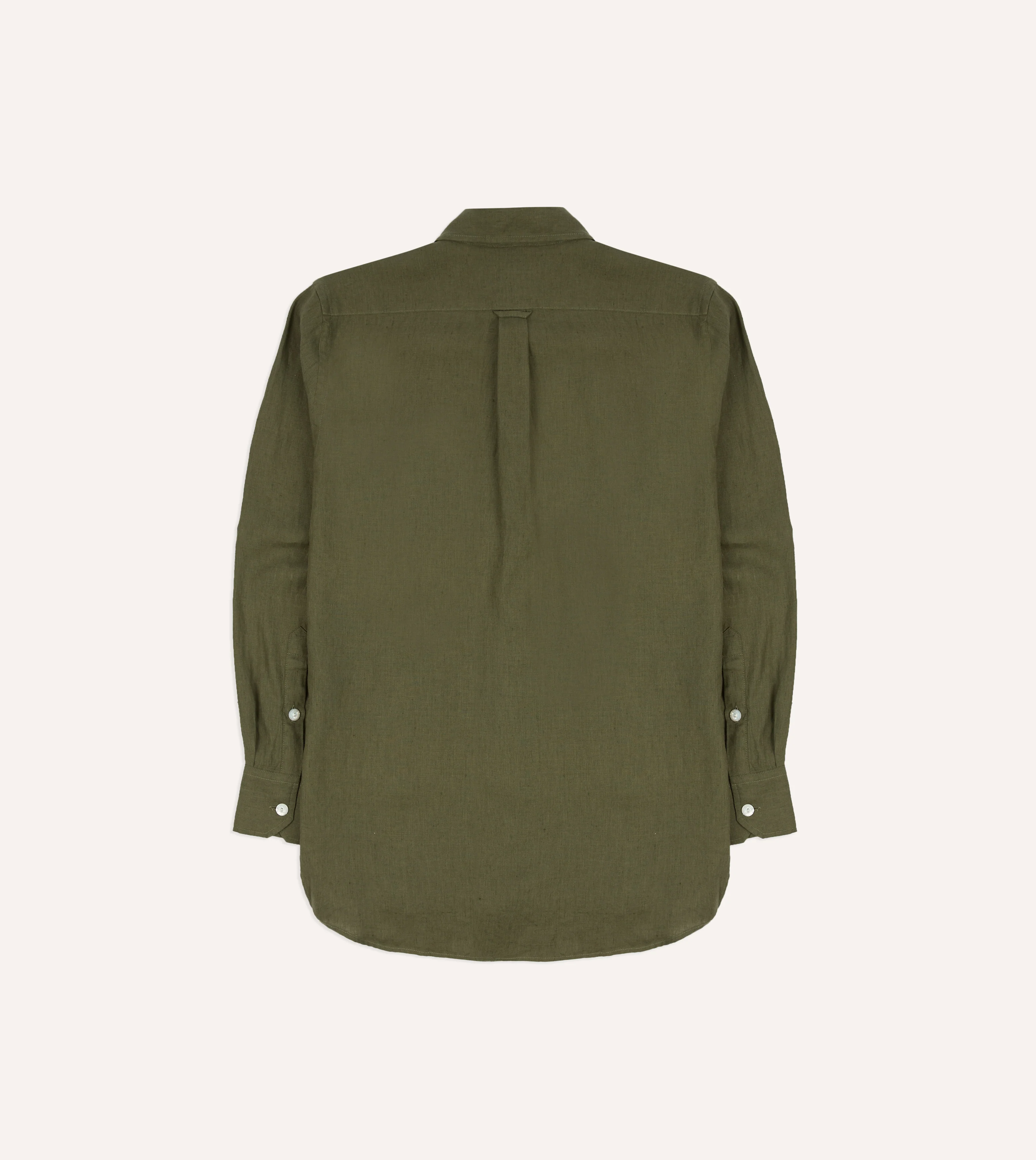 Khaki Linen Pintuck Military Shirt - Image 7