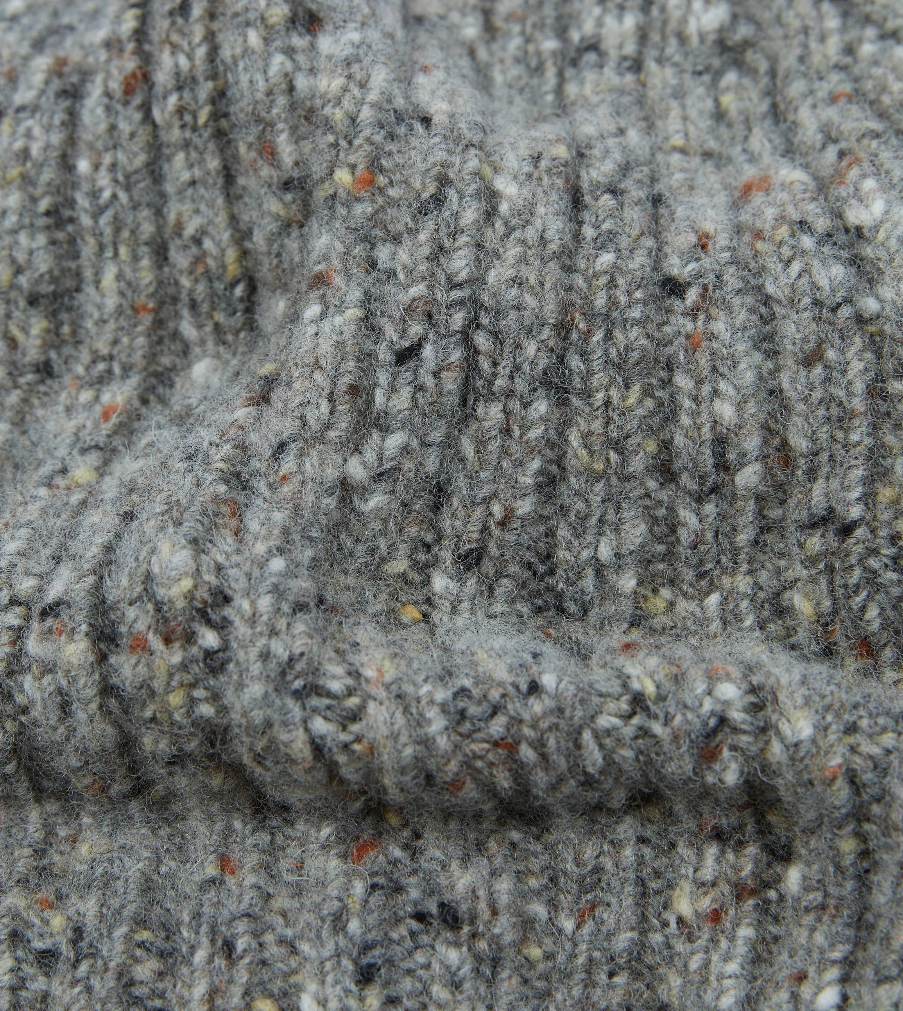 Light Grey Donegal Ribbed Merino Knit Cap - Image 2