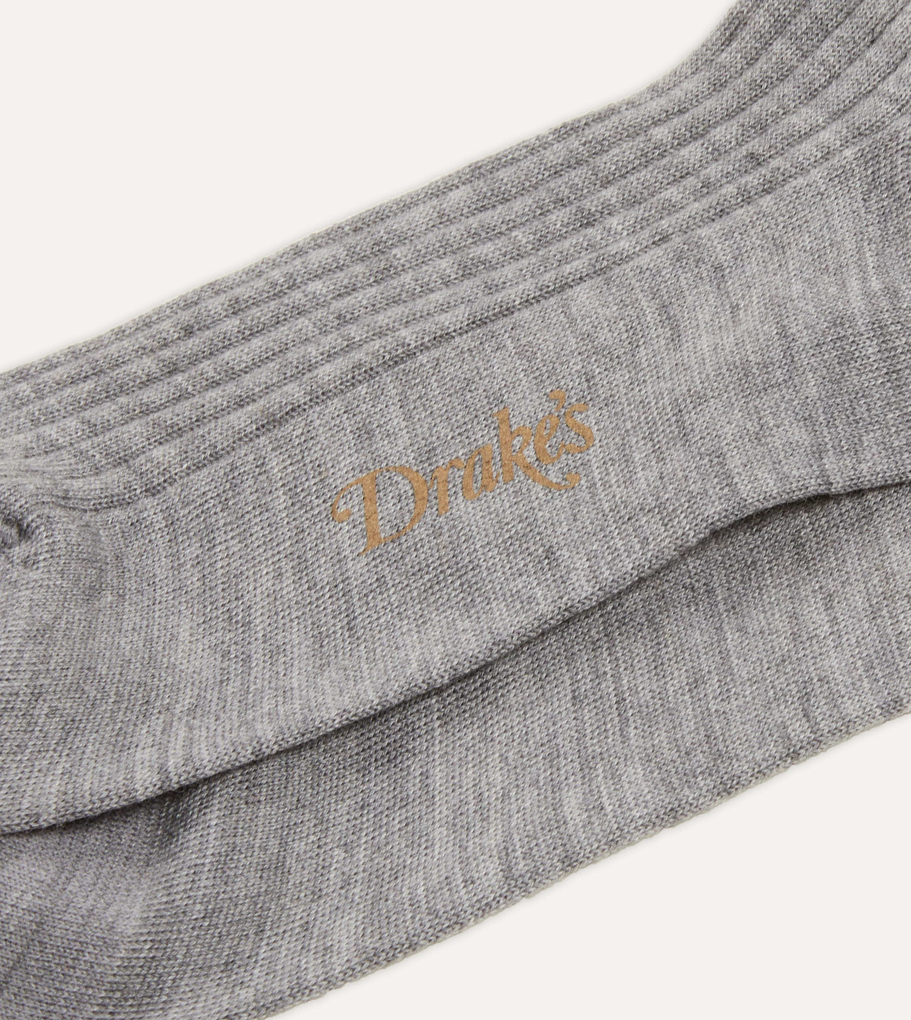 Light Grey Wool Over-The-Calf Socks - Image 2