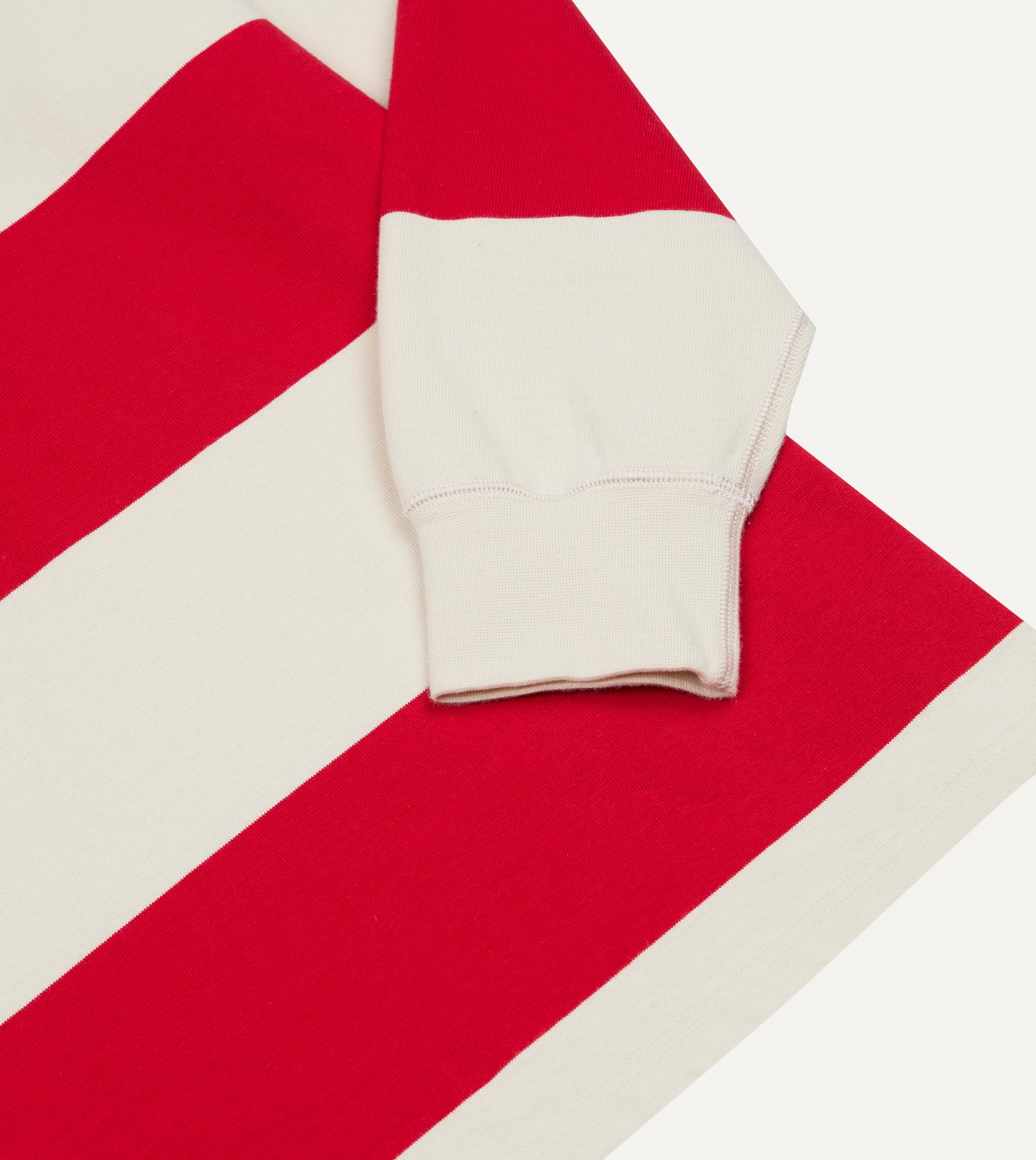 Mayumi Y. for Drake’s Stripe Cotton Embroidered Rugby Shirt - Image 6