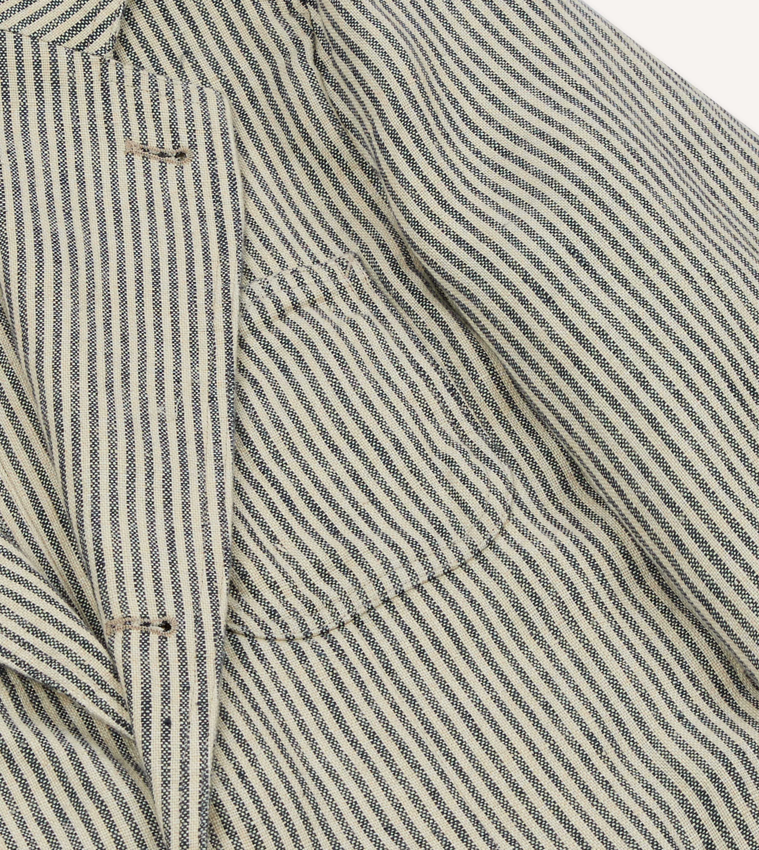 Navy and Ecru Stripe Oxford Linen Games Blazer Mk. IV - Image 4