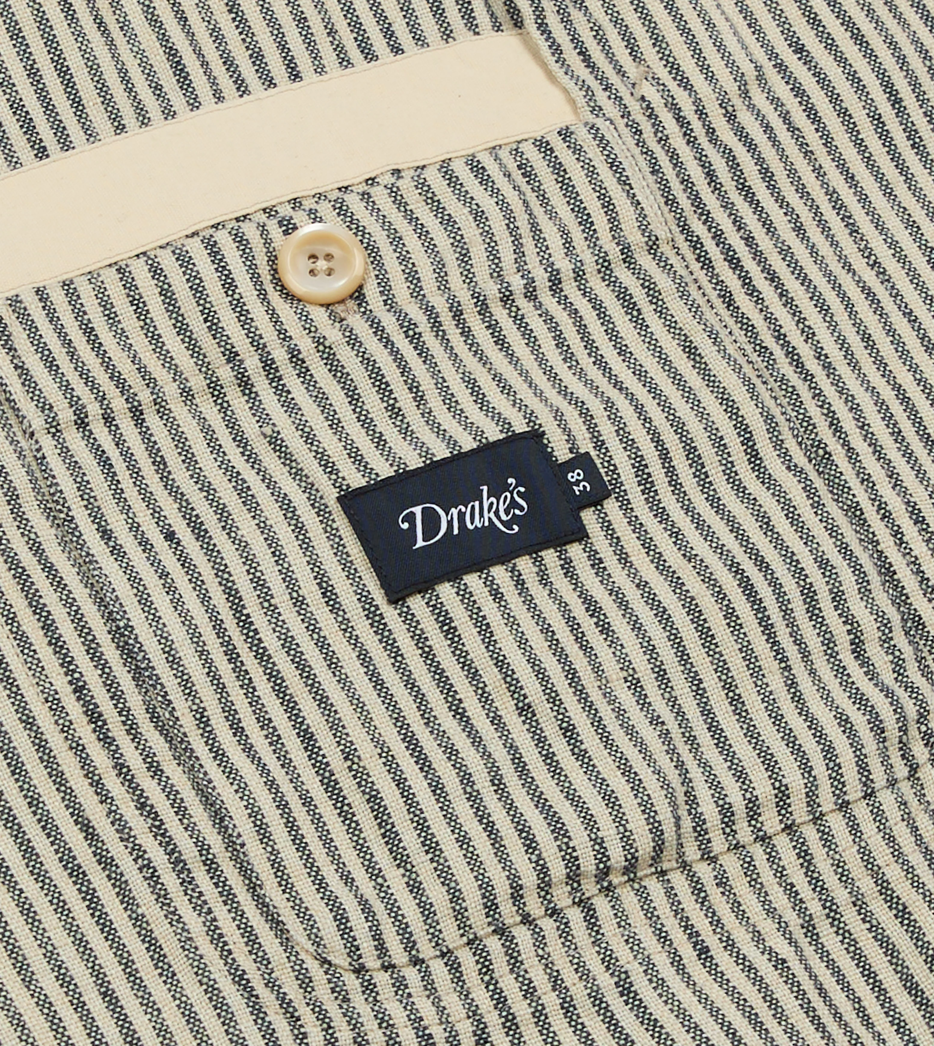 Navy and Ecru Stripe Oxford Linen Games Blazer Mk. IV - Image 7
