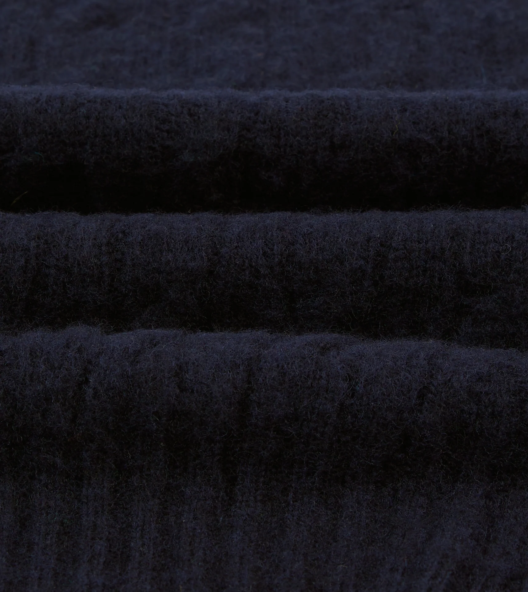 Navy Brushed Cable Knit Shetland Crew Neck Jumper - Image 2