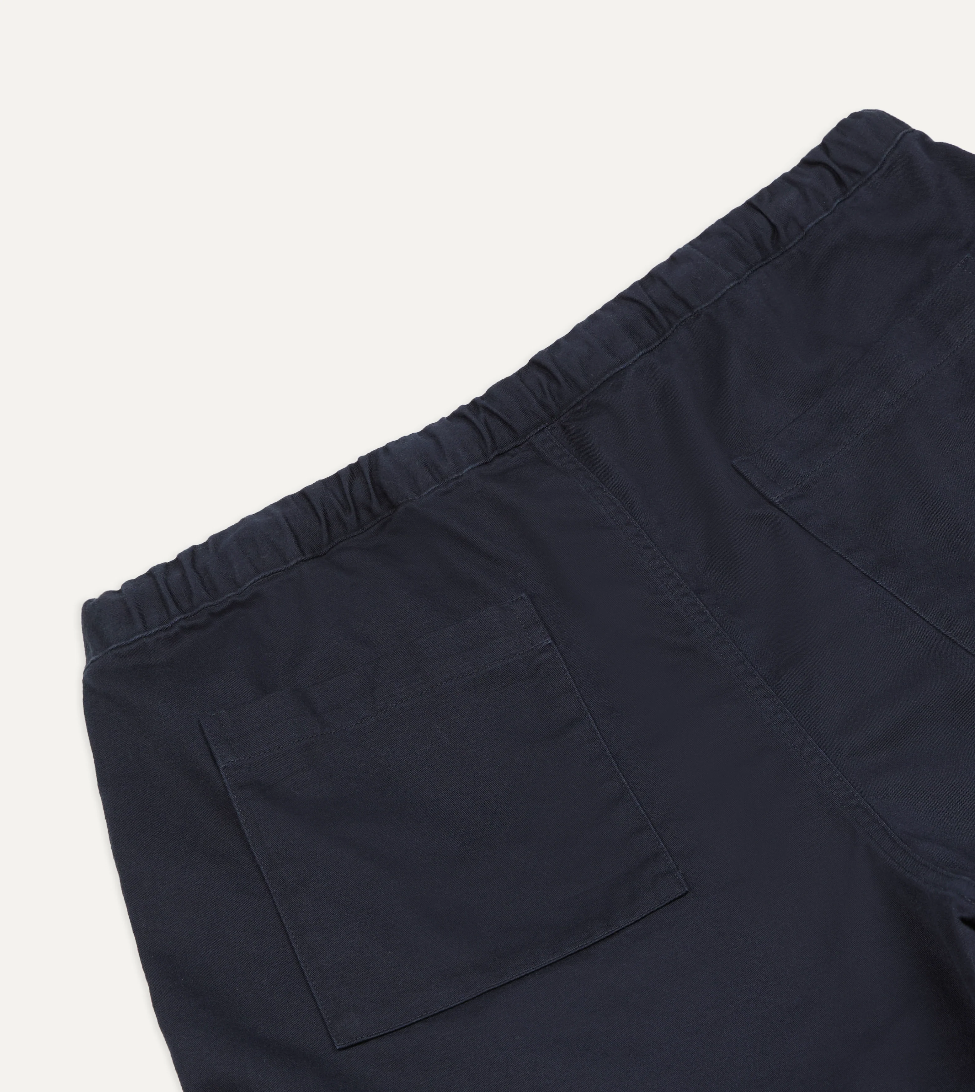 Navy Cotton Drawstring Shorts - Image 4