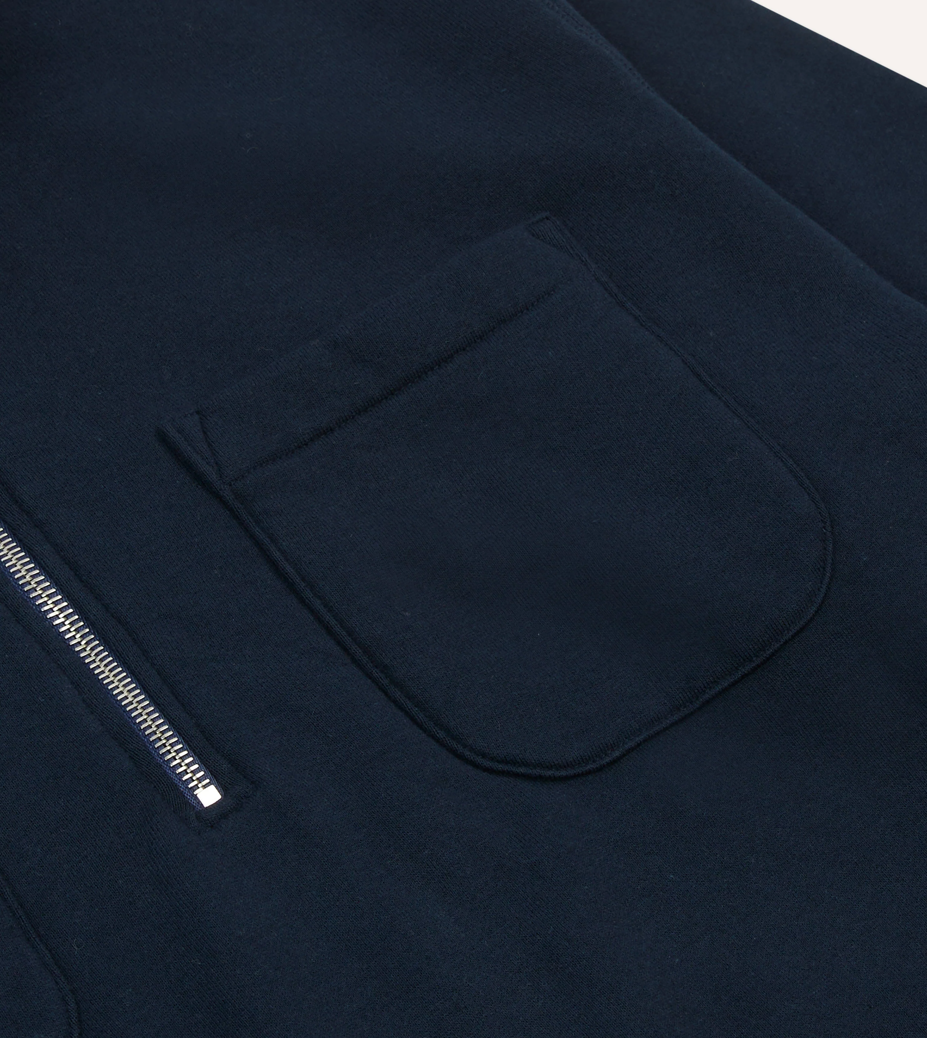 Navy Cotton Half-Zip Collared Sweatshirt - Image 5