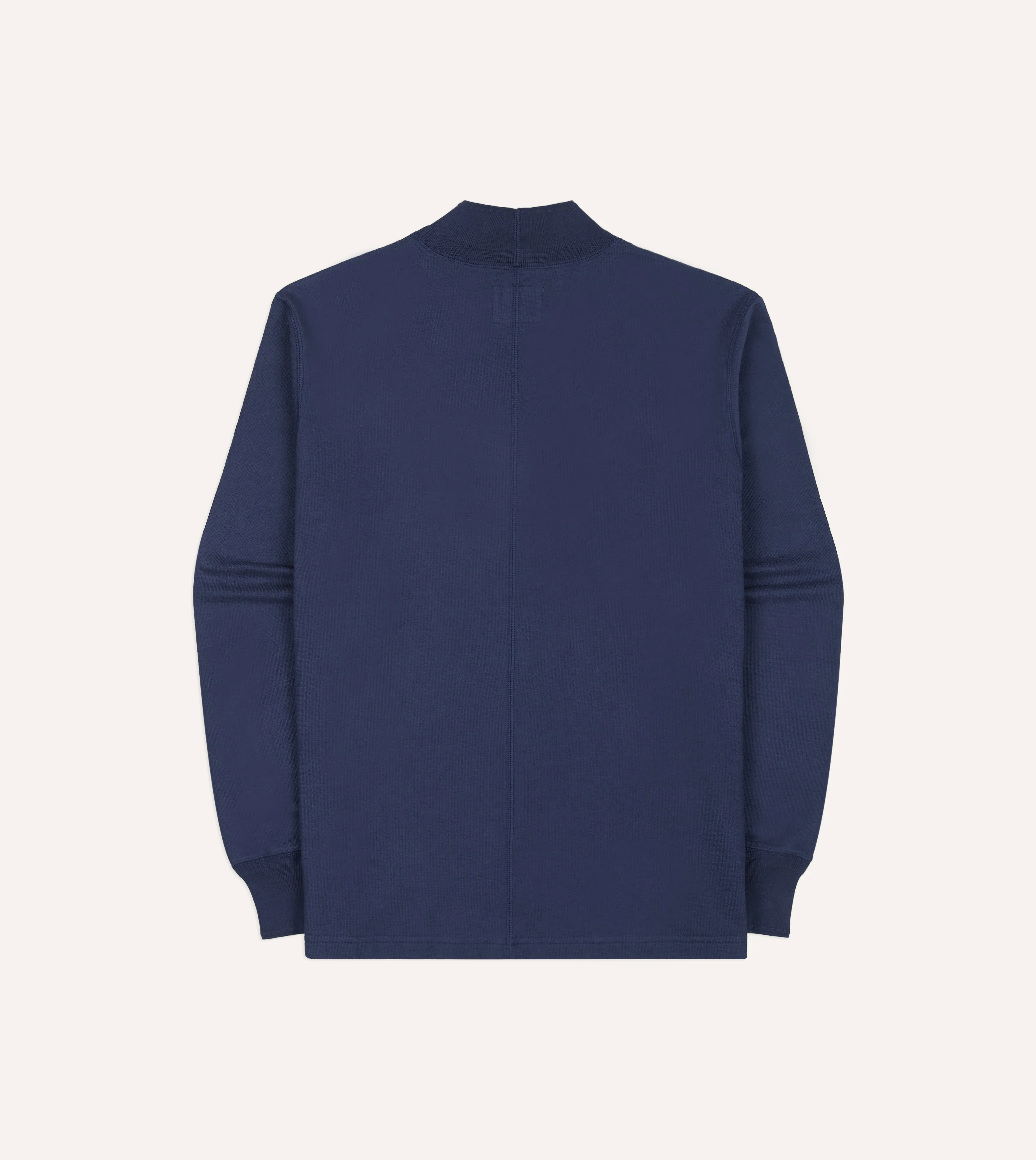 Navy Cotton Long-Sleeve Mock Neck Hiking T-Shirt - Image 6