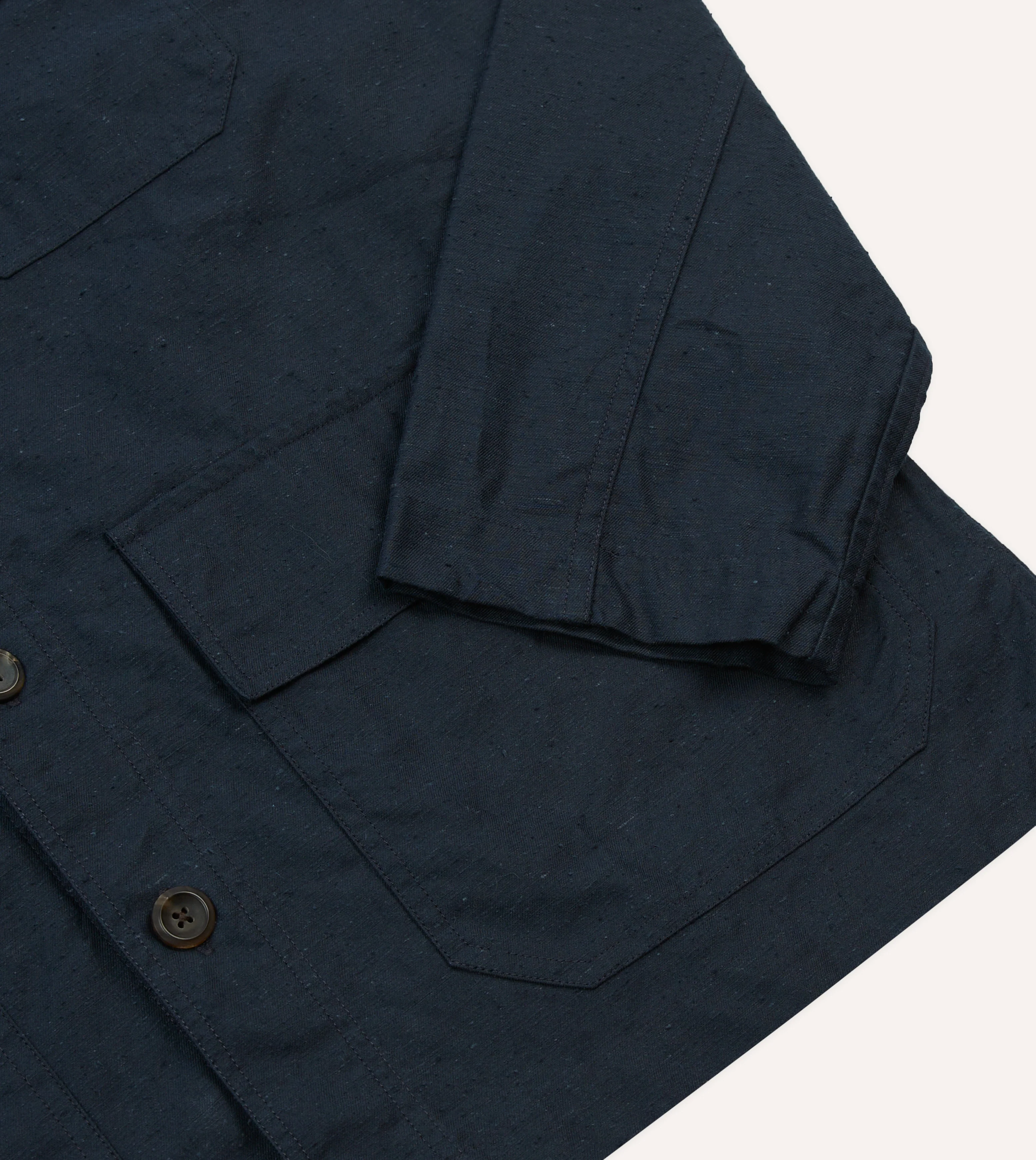Navy Cotton Overshirt - Image 5