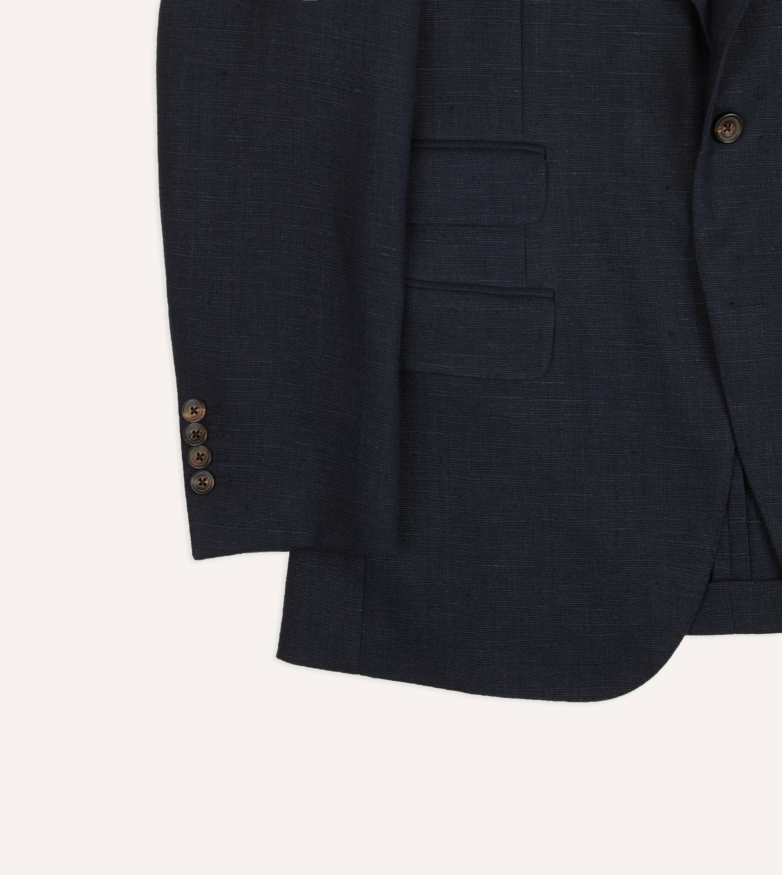 Navy Linen Tailored Jacket - Image 7