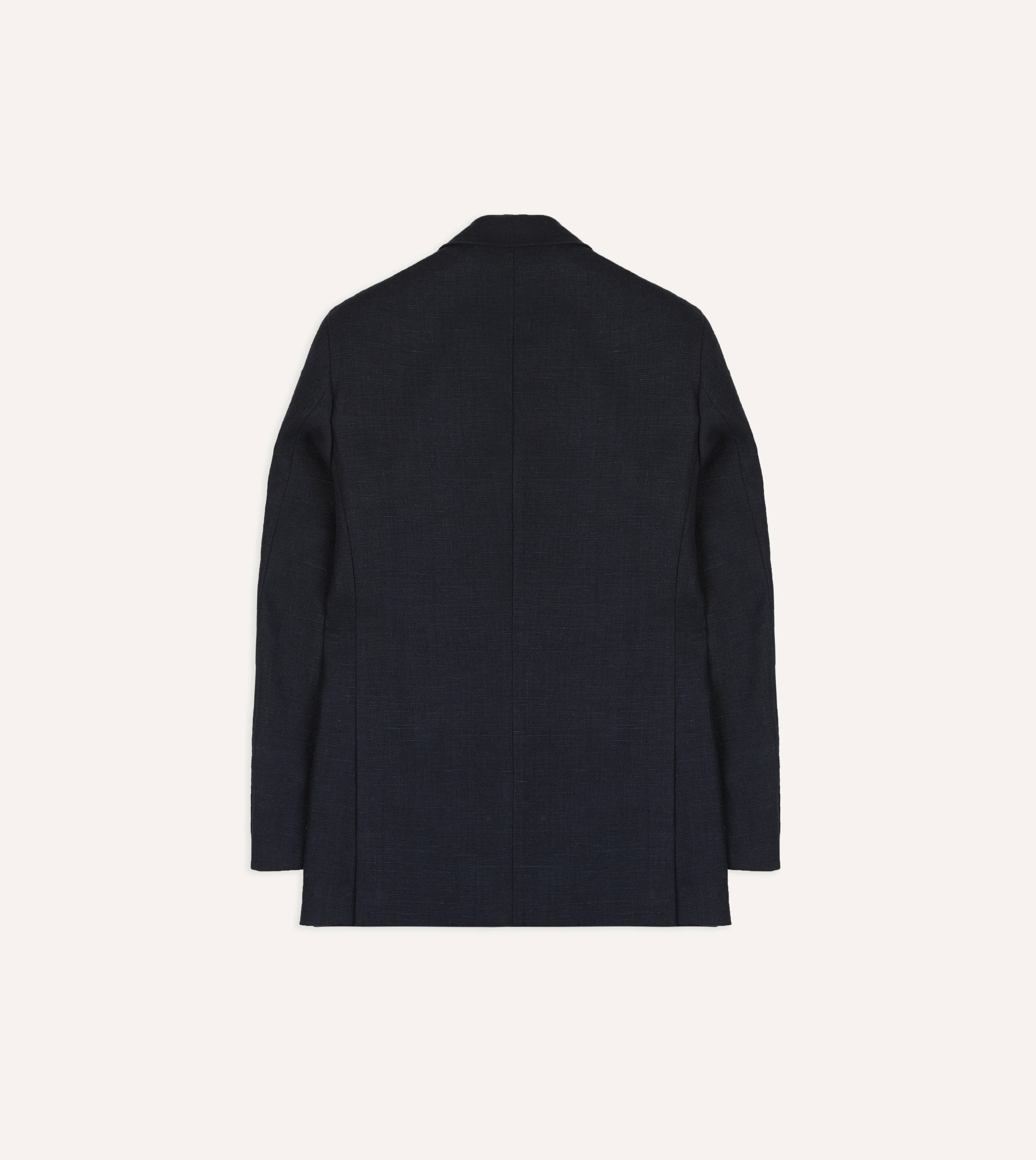 Navy Linen Tailored Jacket - Image 9