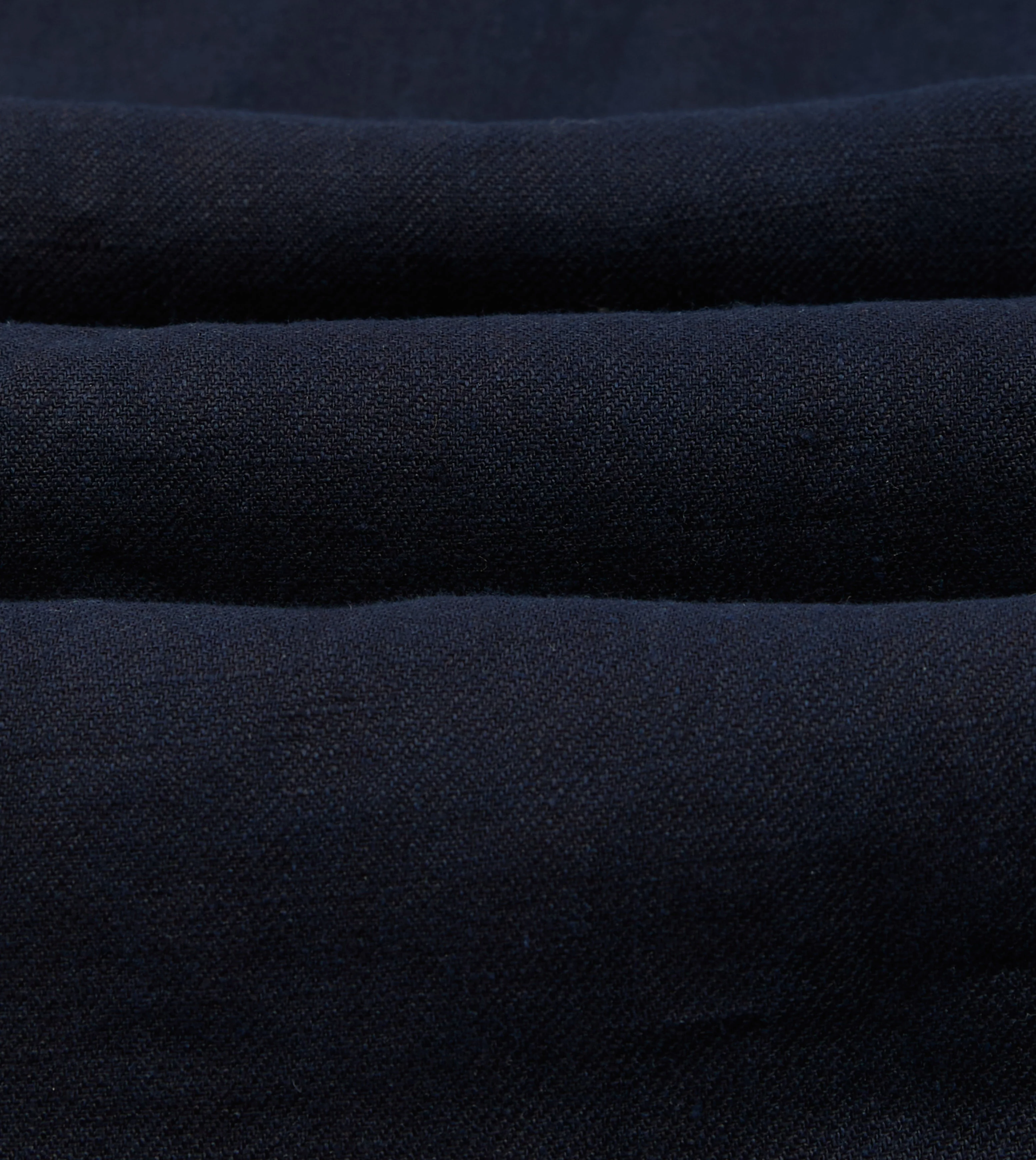 Navy Linen Twill Two-Pocket Work Shirt - Image 2