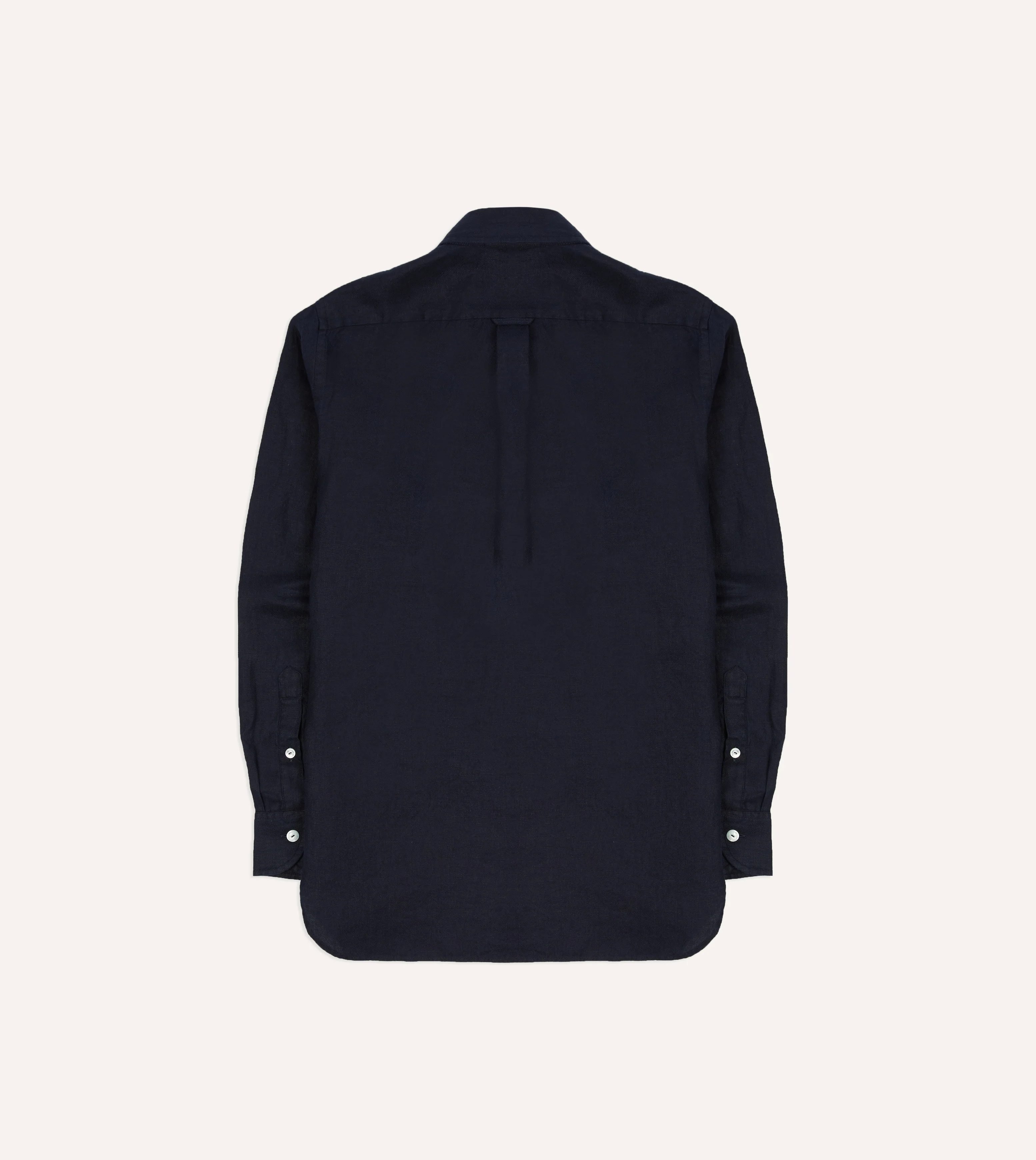 Navy Linen Twill Two-Pocket Work Shirt - Image 6