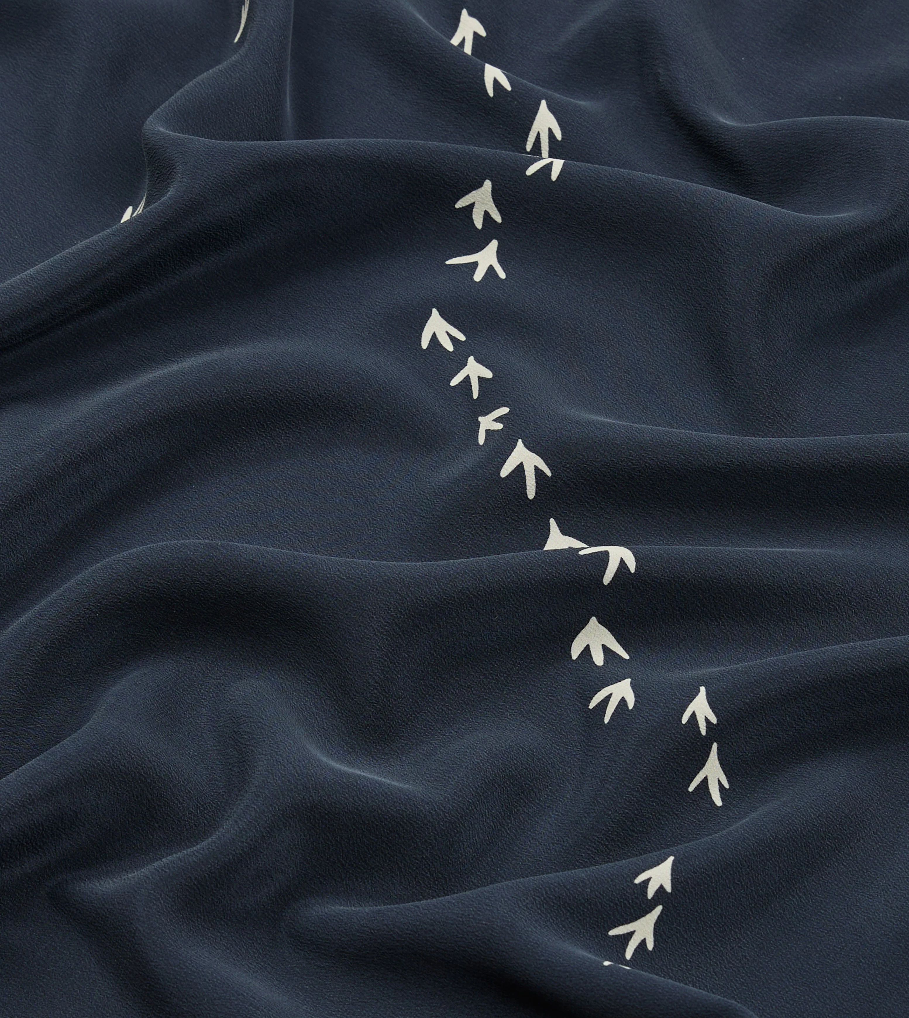 Navy Oyster Catcher Print Silk Bandana - Image 2