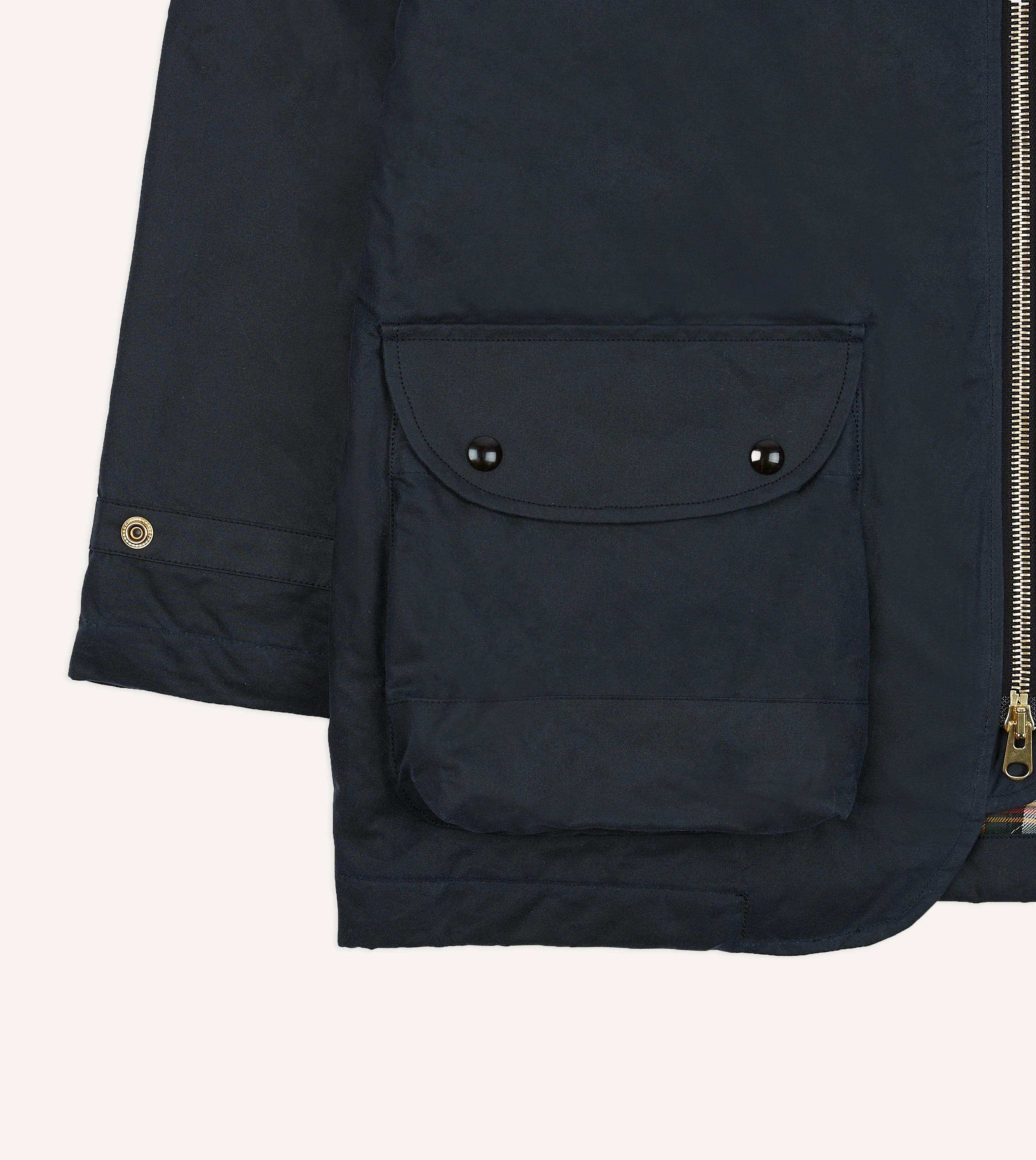 Navy Waxed Coverall Jacket - Image 8