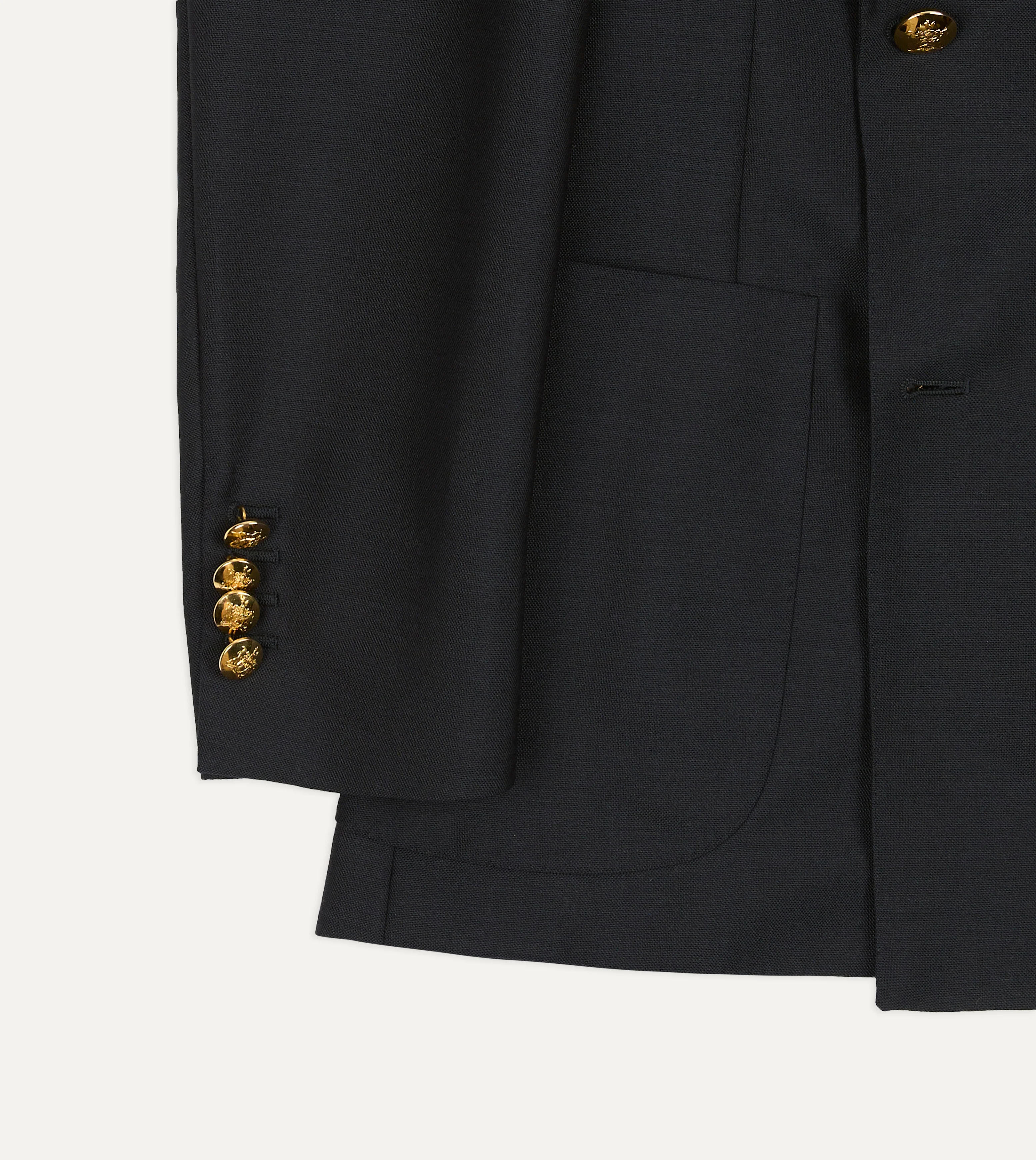 Navy Wool-Mohair Double-Breasted Travel Blazer - Image 5