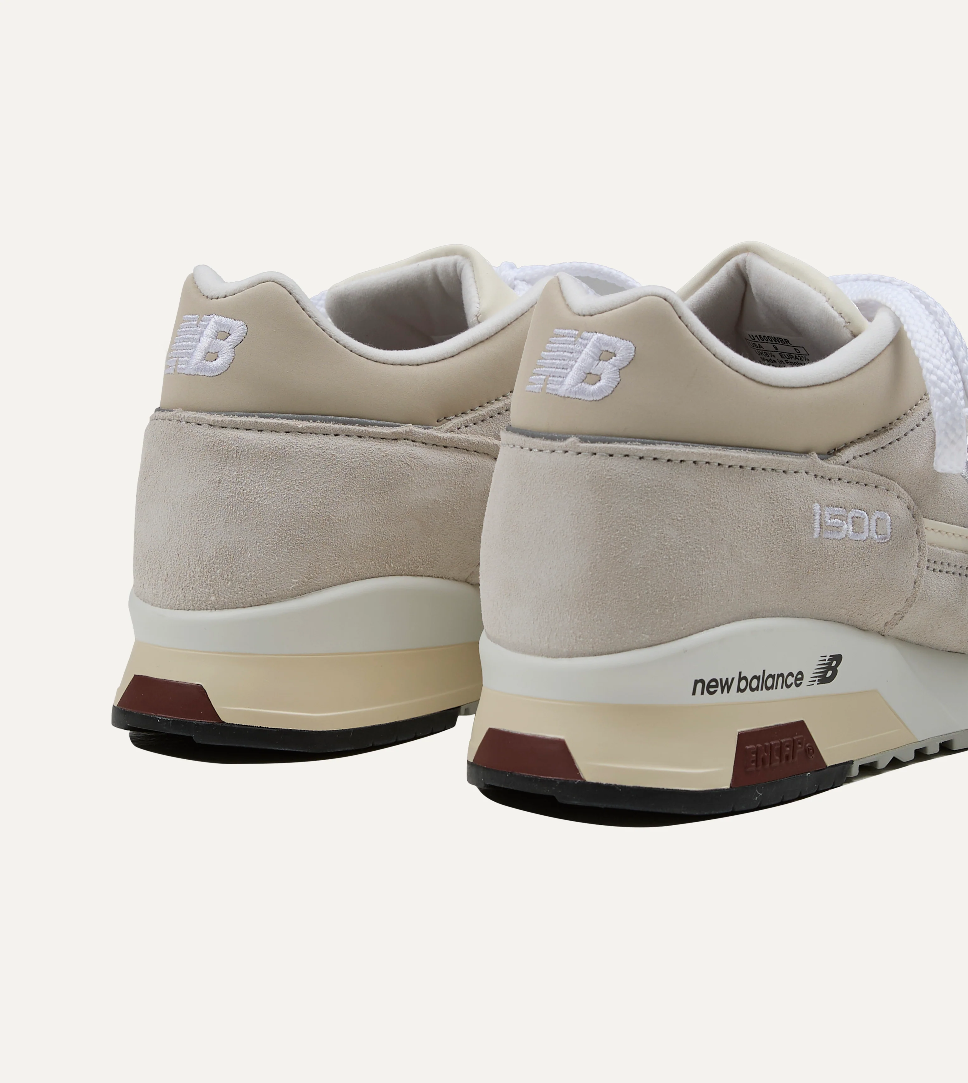 New Balance 'Elevated Essentials' Oyster and Antique White Made in UK 1500 Trainers - Image 5