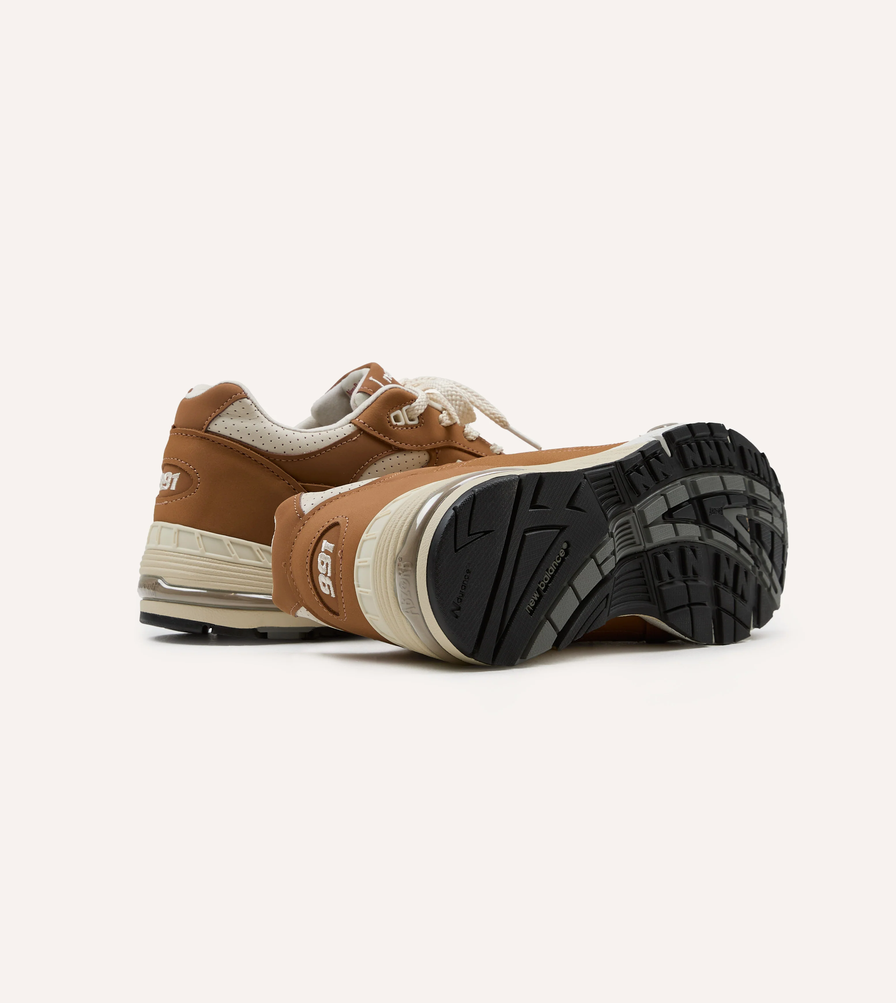 New Balance 'Luxe Nubuck' Chipmunk and Birch Made in UK 991v1 Trainers - Image 2