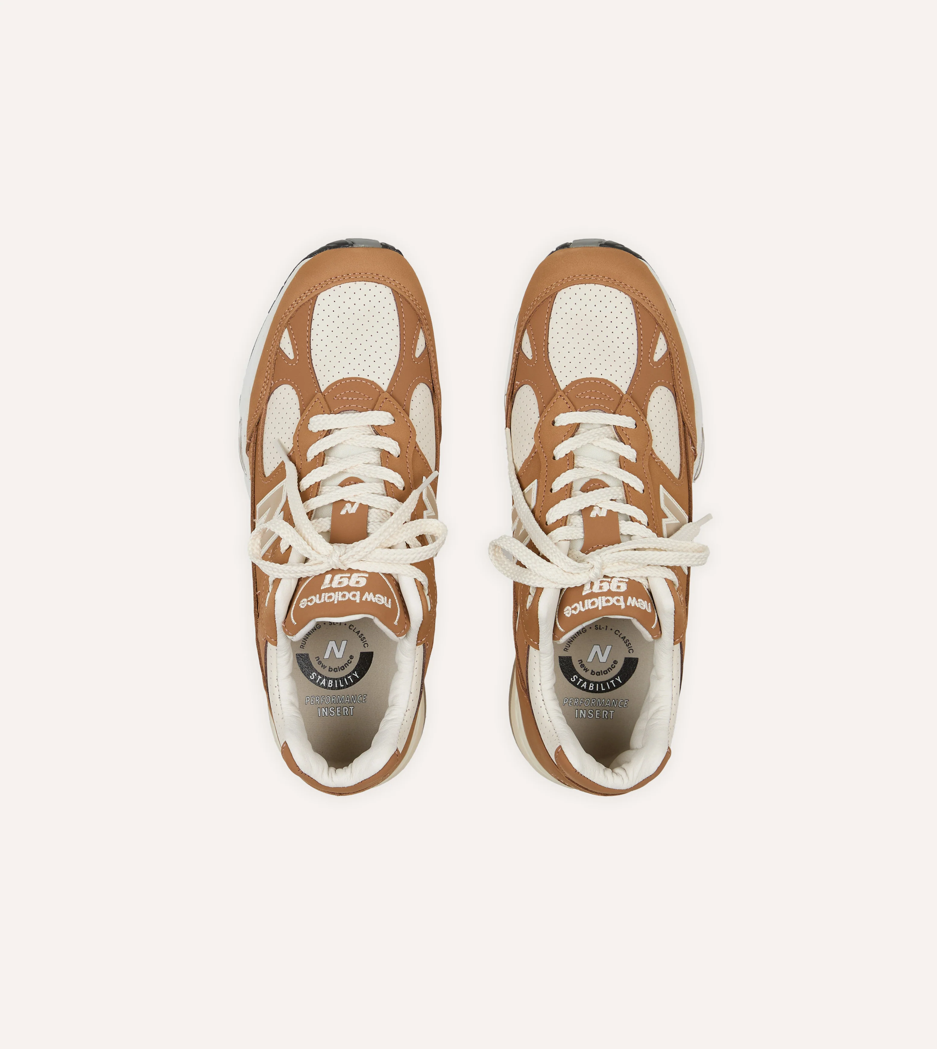 New Balance 'Luxe Nubuck' Chipmunk and Birch Made in UK 991v1 Trainers - Image 4