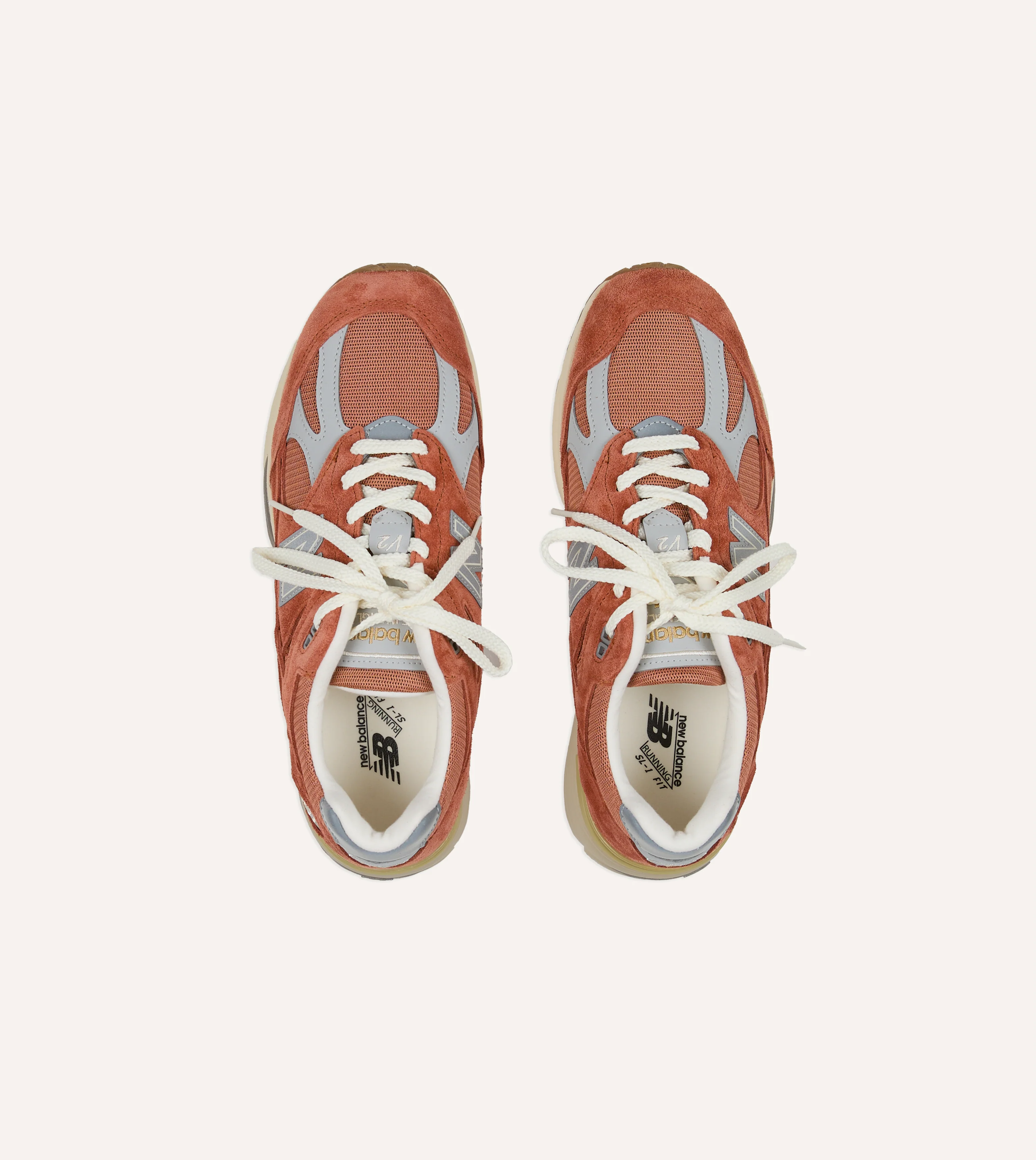 New Balance 'Vintage Sports’ Clay and Sienna Orange Made in UK 991v2 Trainers - Image 4