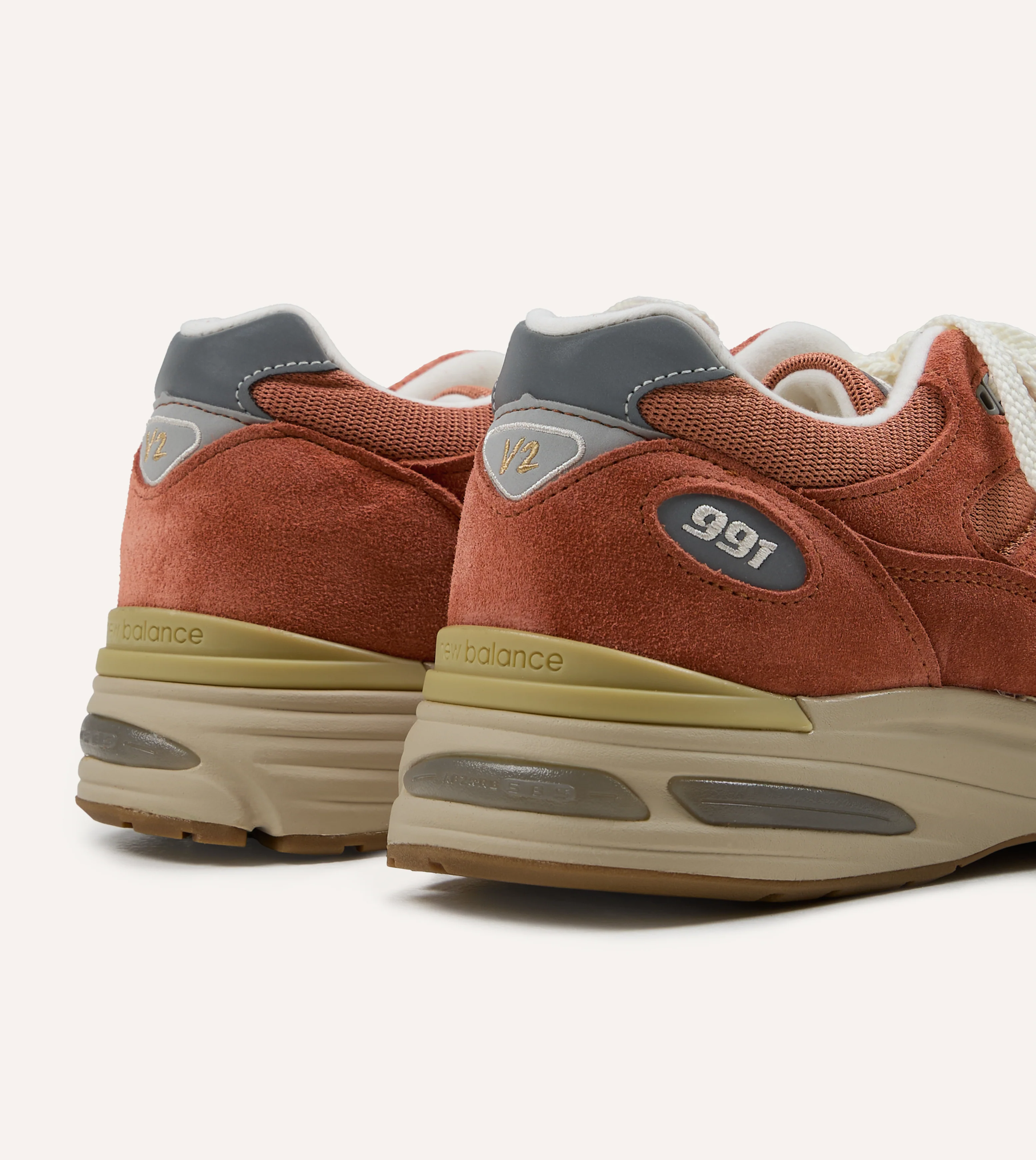 New Balance 'Vintage Sports’ Clay and Sienna Orange Made in UK 991v2 Trainers - Image 5