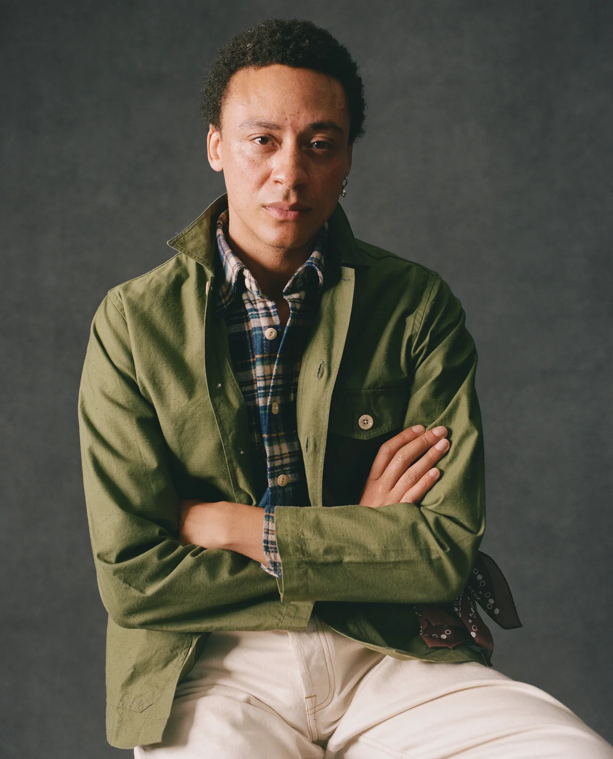 Olive Cotton Overshirt - Image 7