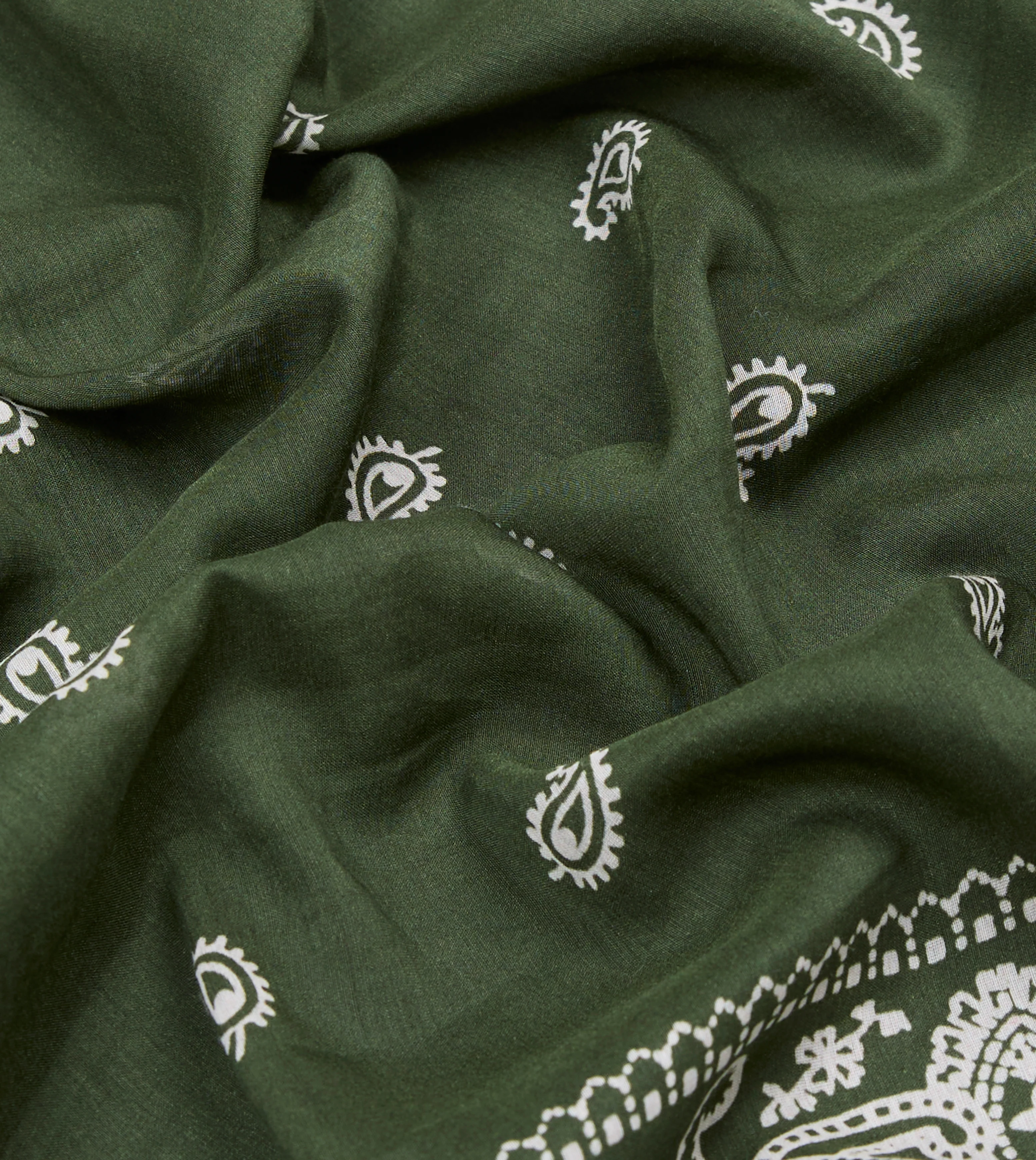 Olive Paisley Cotton-Silk Bandana - Image 2