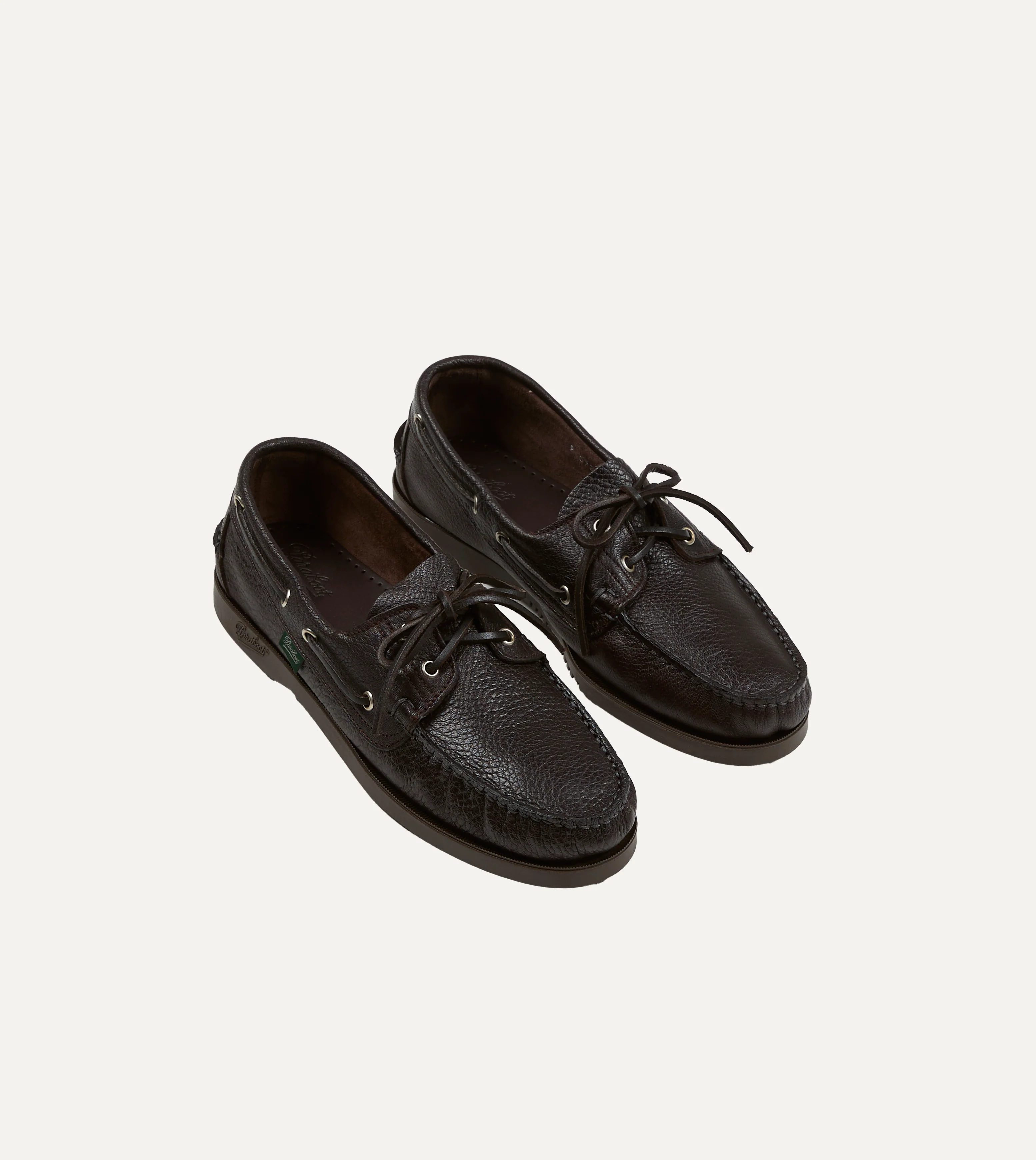 Paraboot Barth Brown Cerf Leather Boat Shoe - Image 2