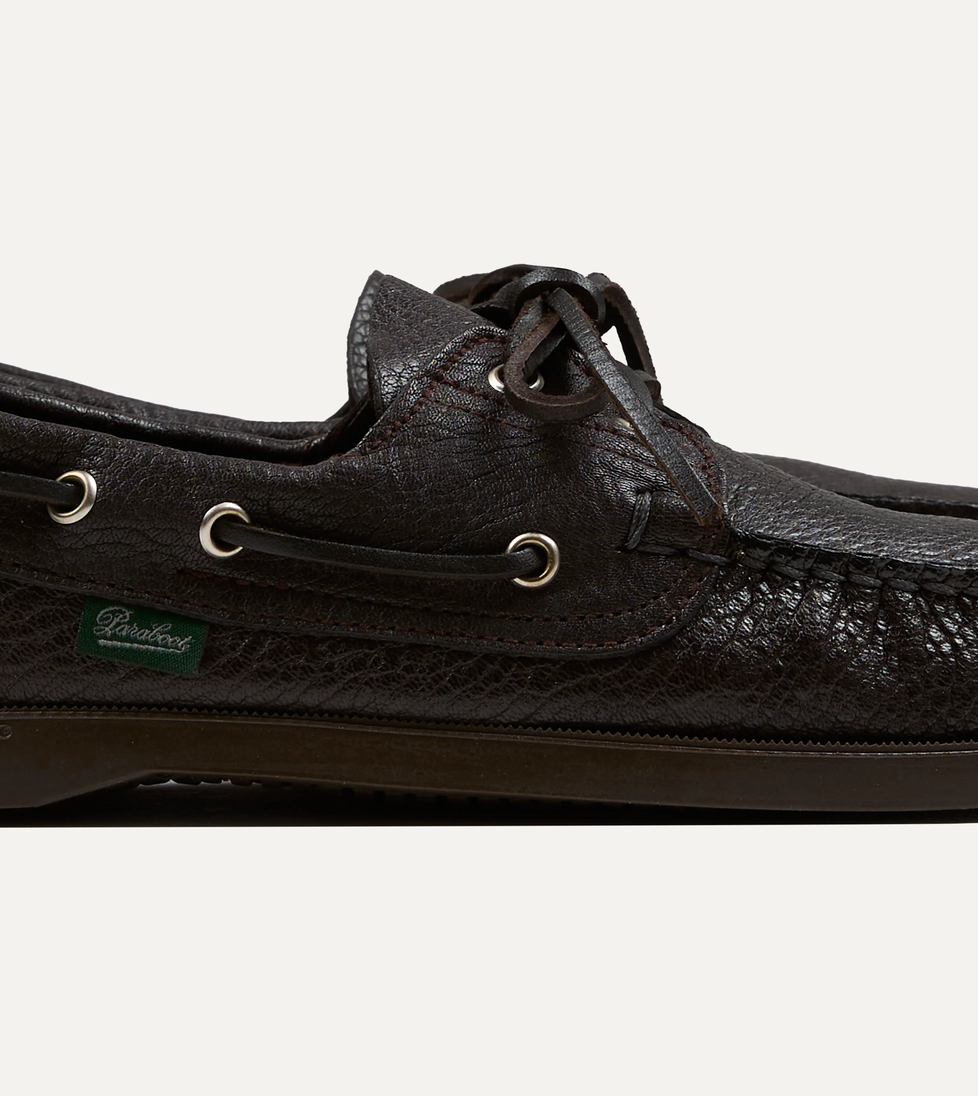 Paraboot Barth Brown Cerf Leather Boat Shoe - Image 4