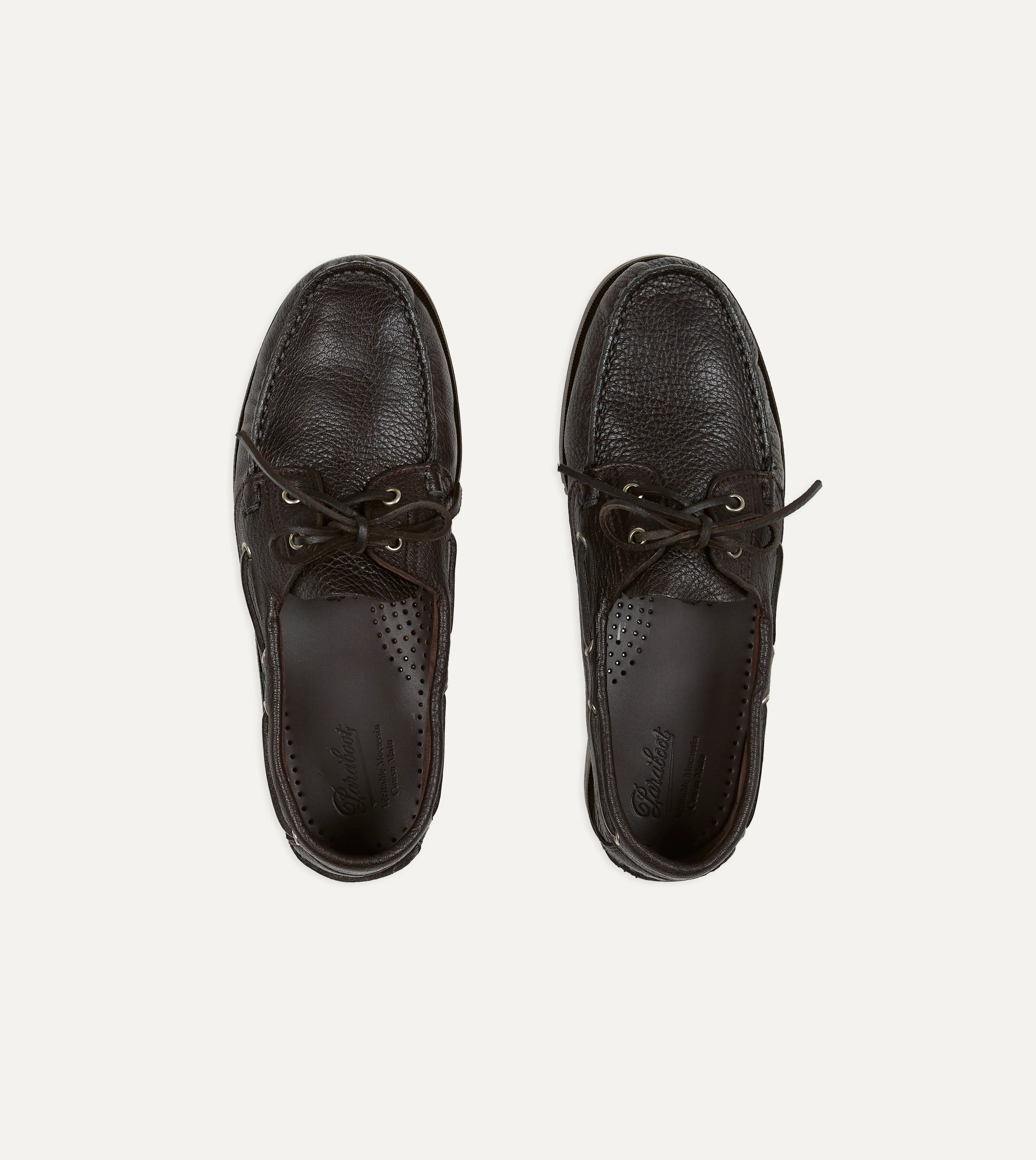 Paraboot Barth Brown Cerf Leather Boat Shoe - Image 5