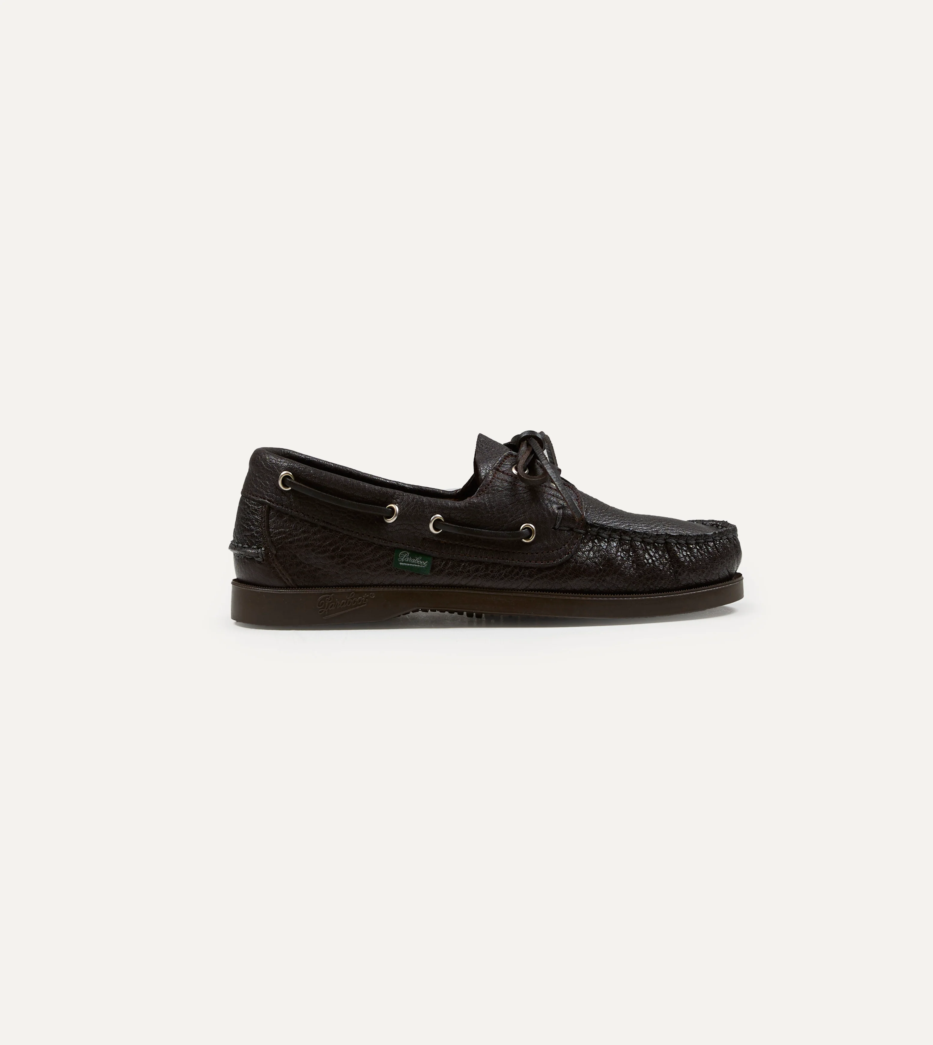 Paraboot Barth Brown Cerf Leather Boat Shoe - Image 7