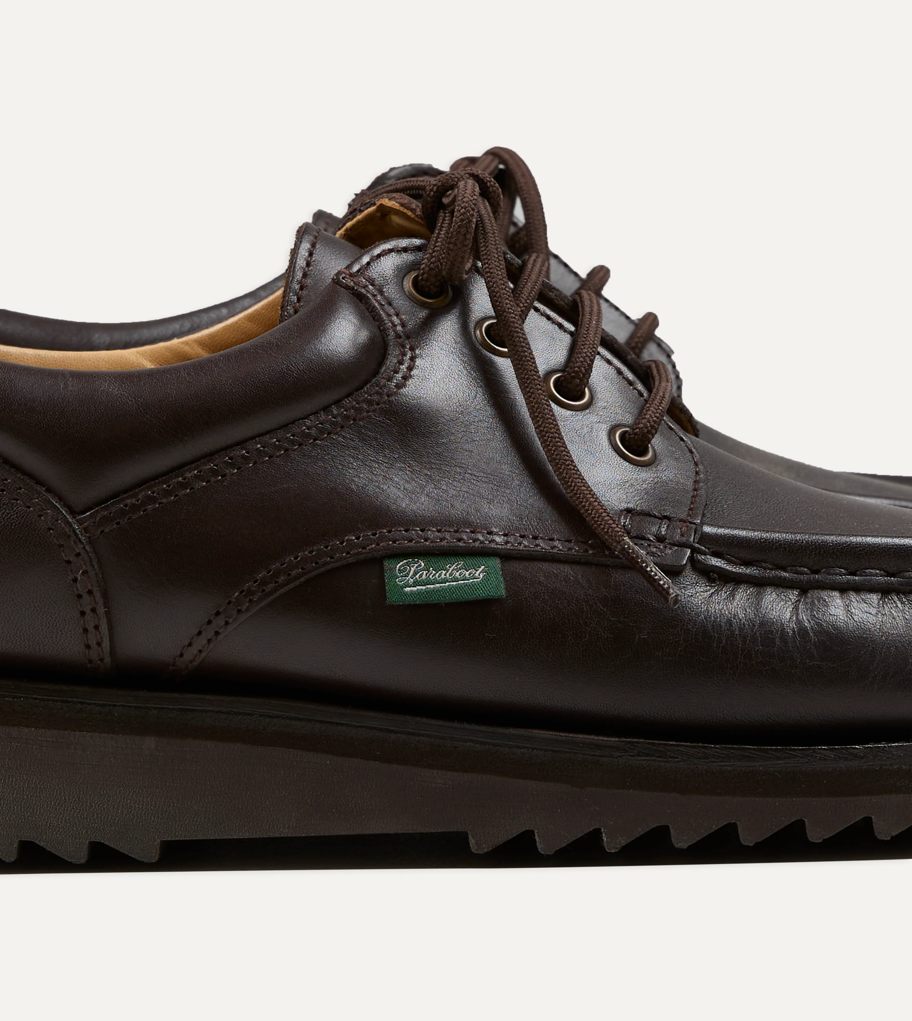 Paraboot Thiers Kenya Dark Brown Leather Derby Shoe - Image 3