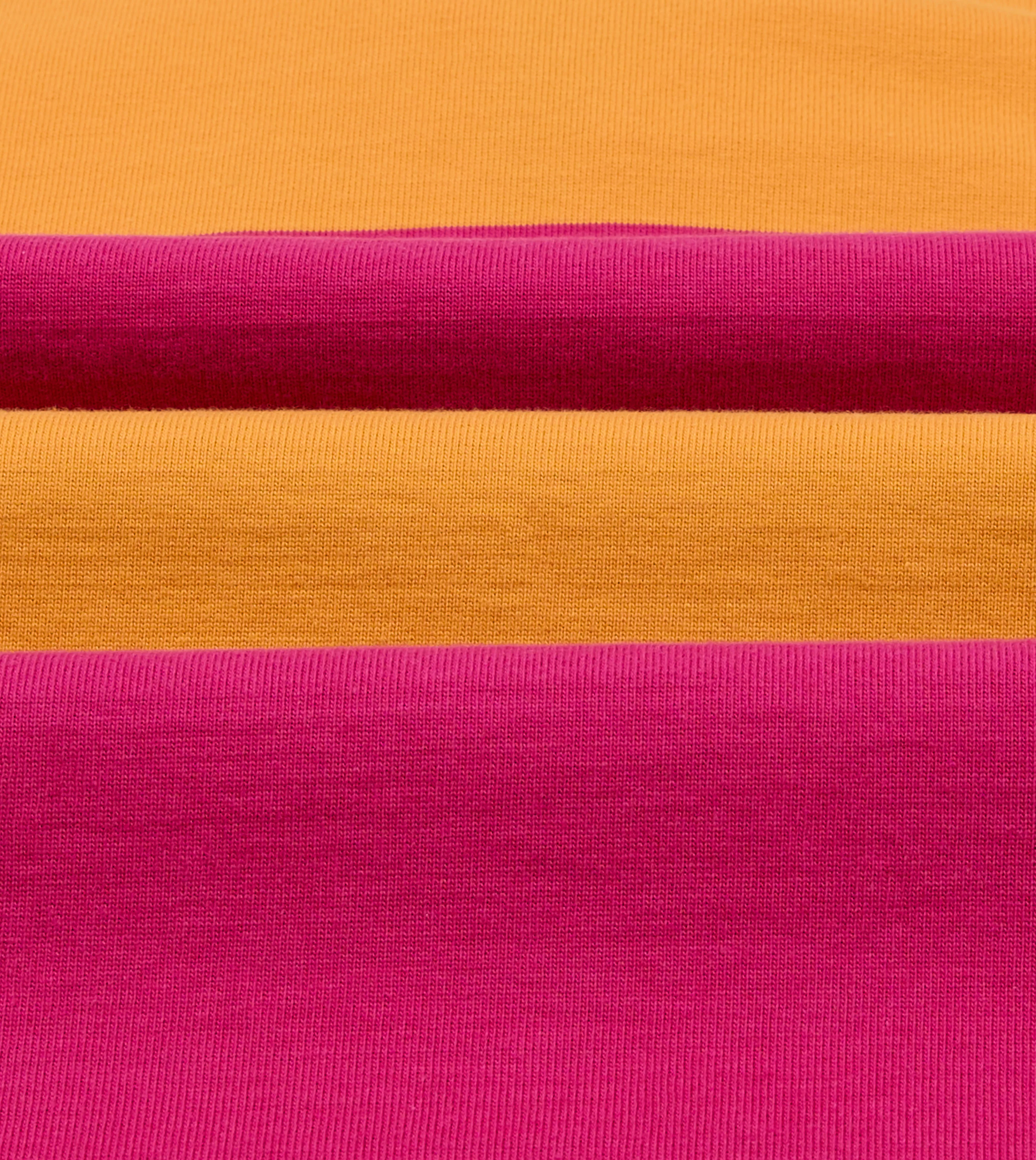 Pink and Orange Block Stripe Cotton Quarter Zip Rugby Shirt - Image 2
