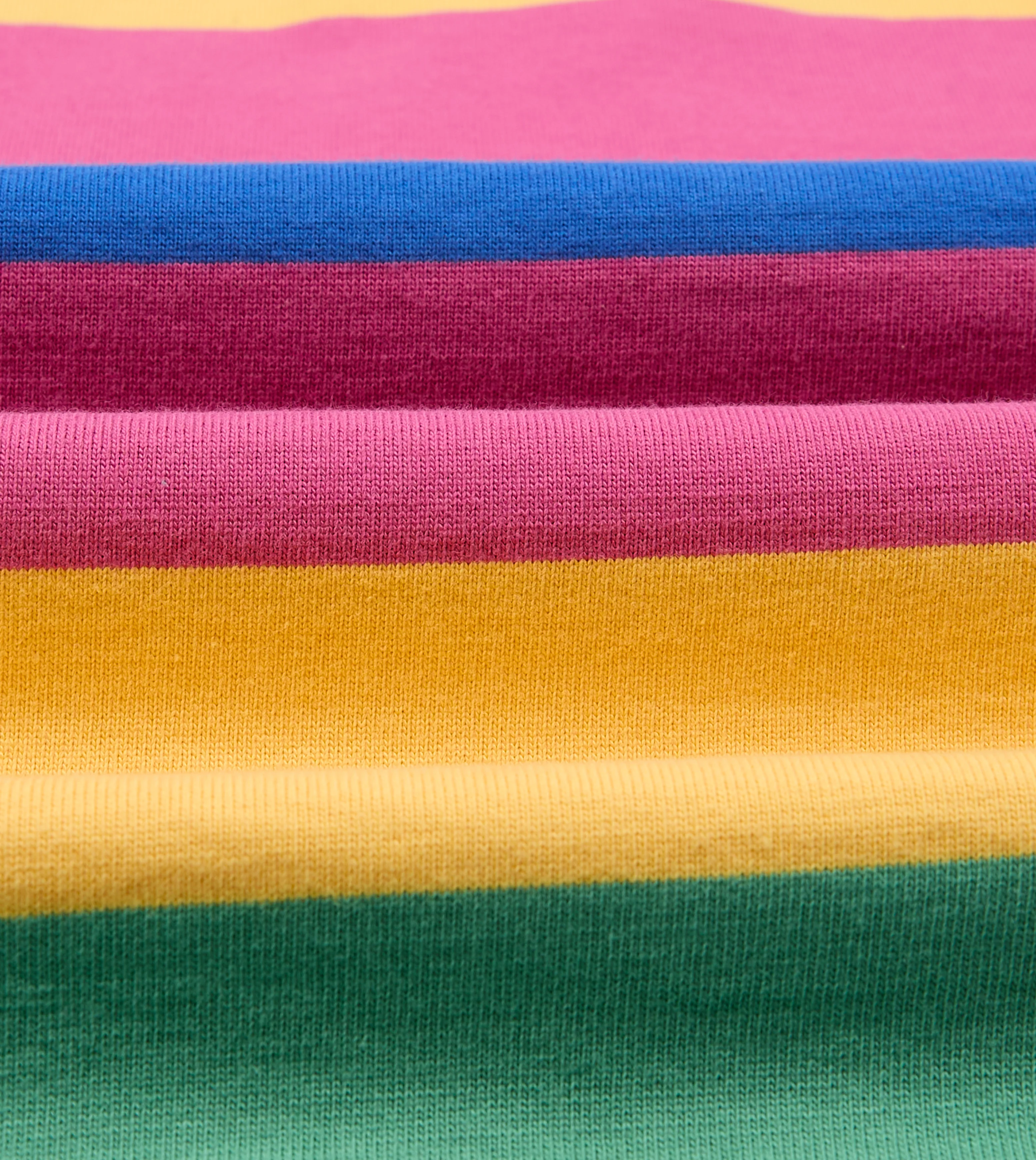 Pink, Green, Yellow and Navy Pastel Stripe Cotton Rugby Shirt - Image 2